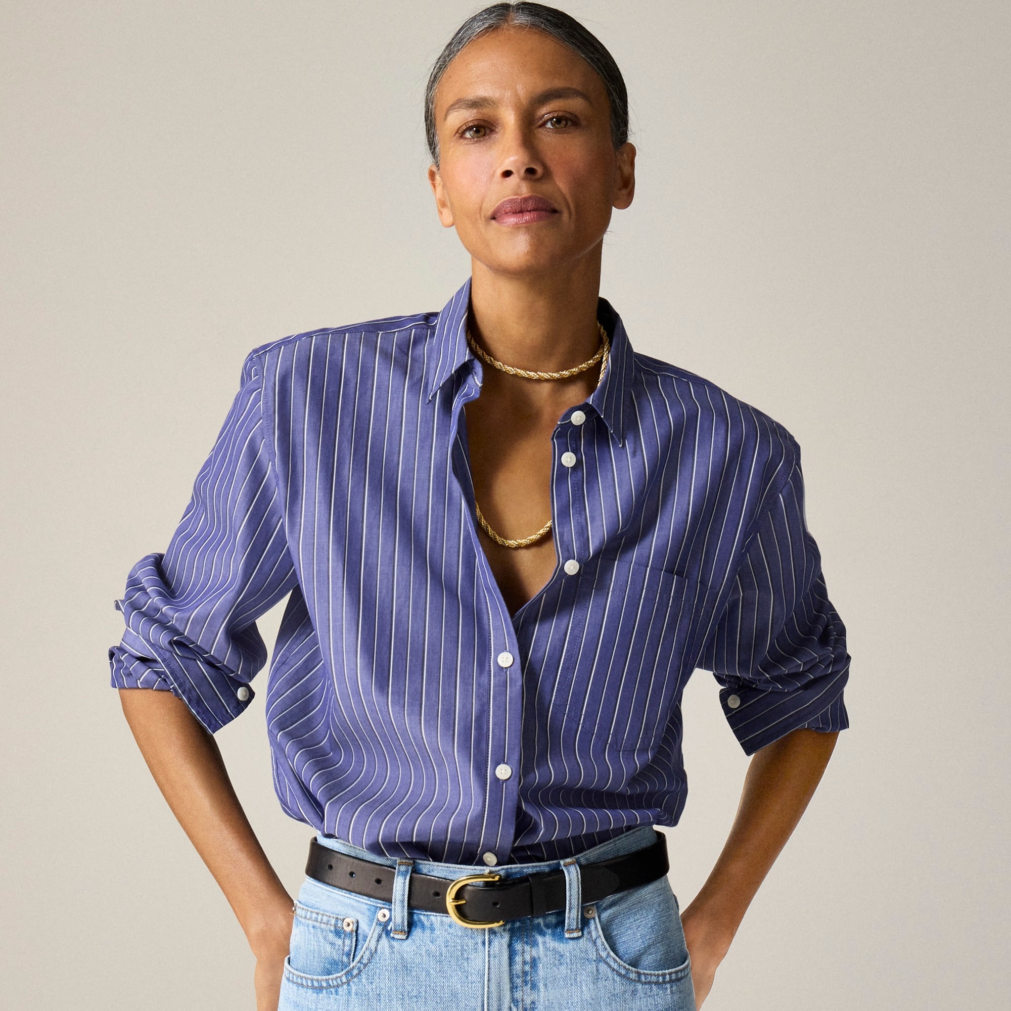 Garçon classic shirt in striped cotton poplin