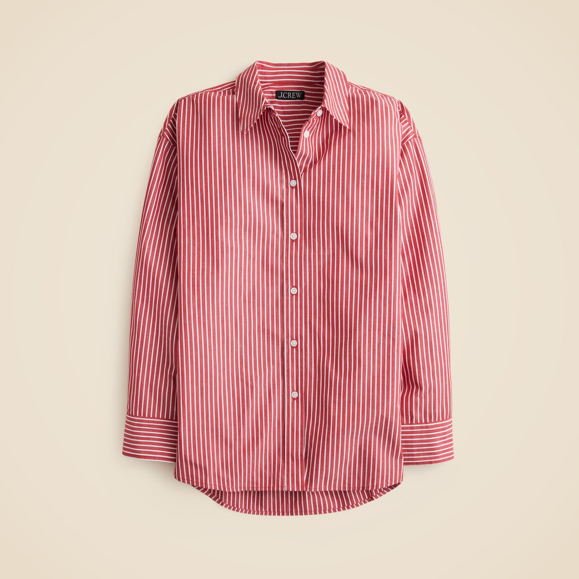 womens &Eacute;tienne oversized shirt in striped cotton poplin