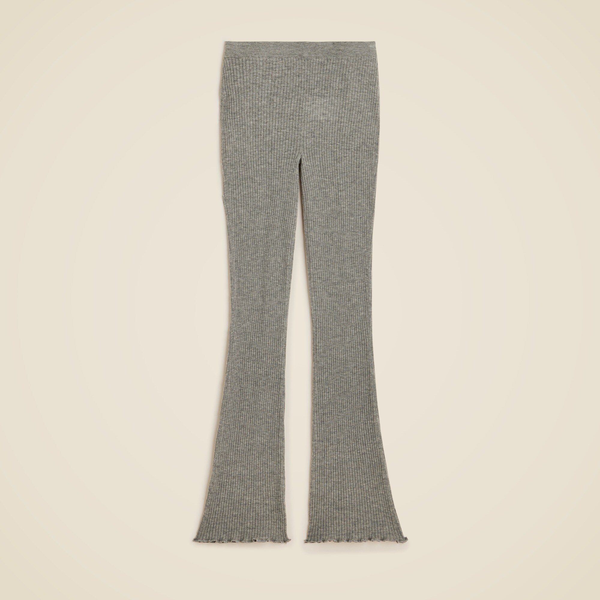 Spring Street ribbed featherweight cashmere flare pant