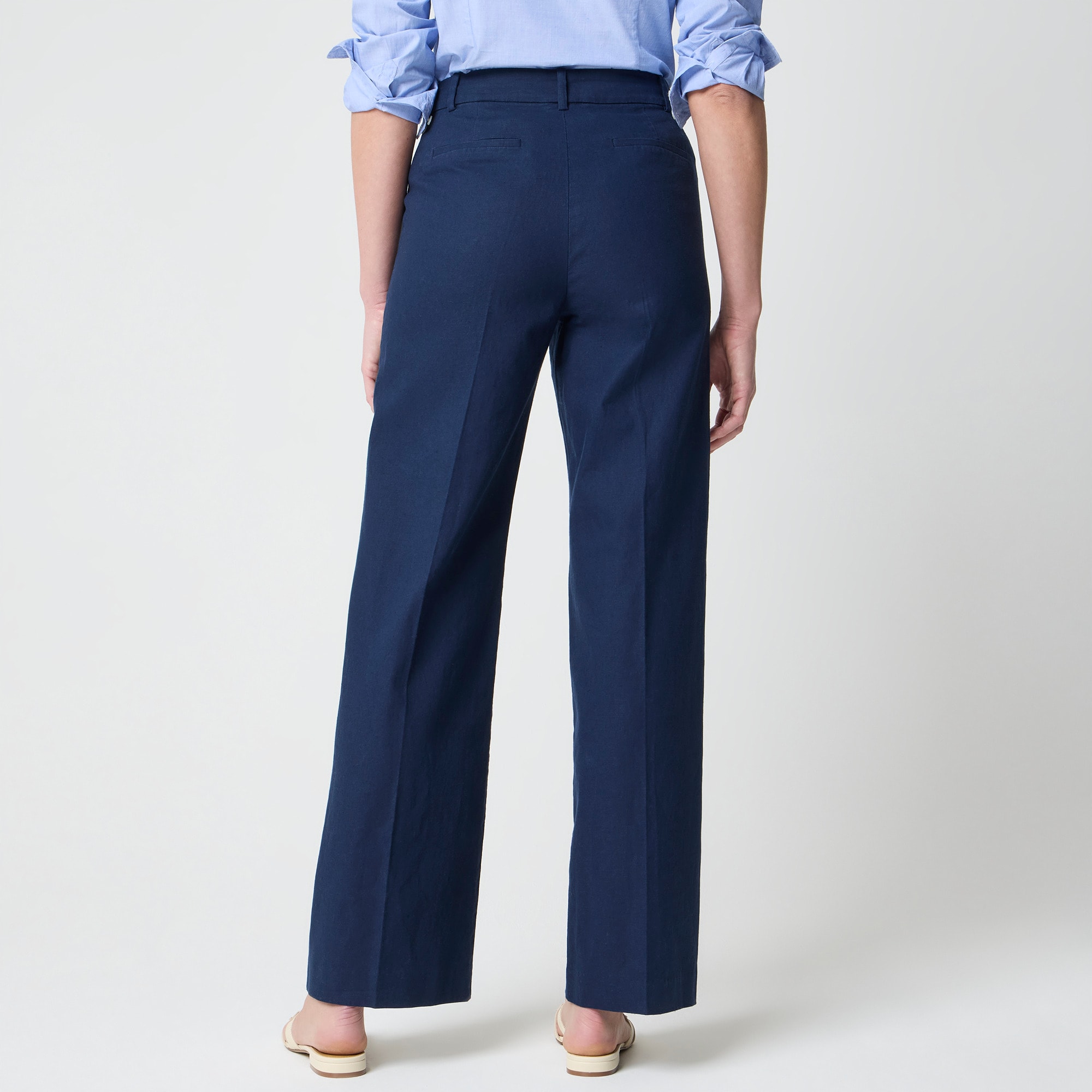 Linen-blend Remy wide-leg pant