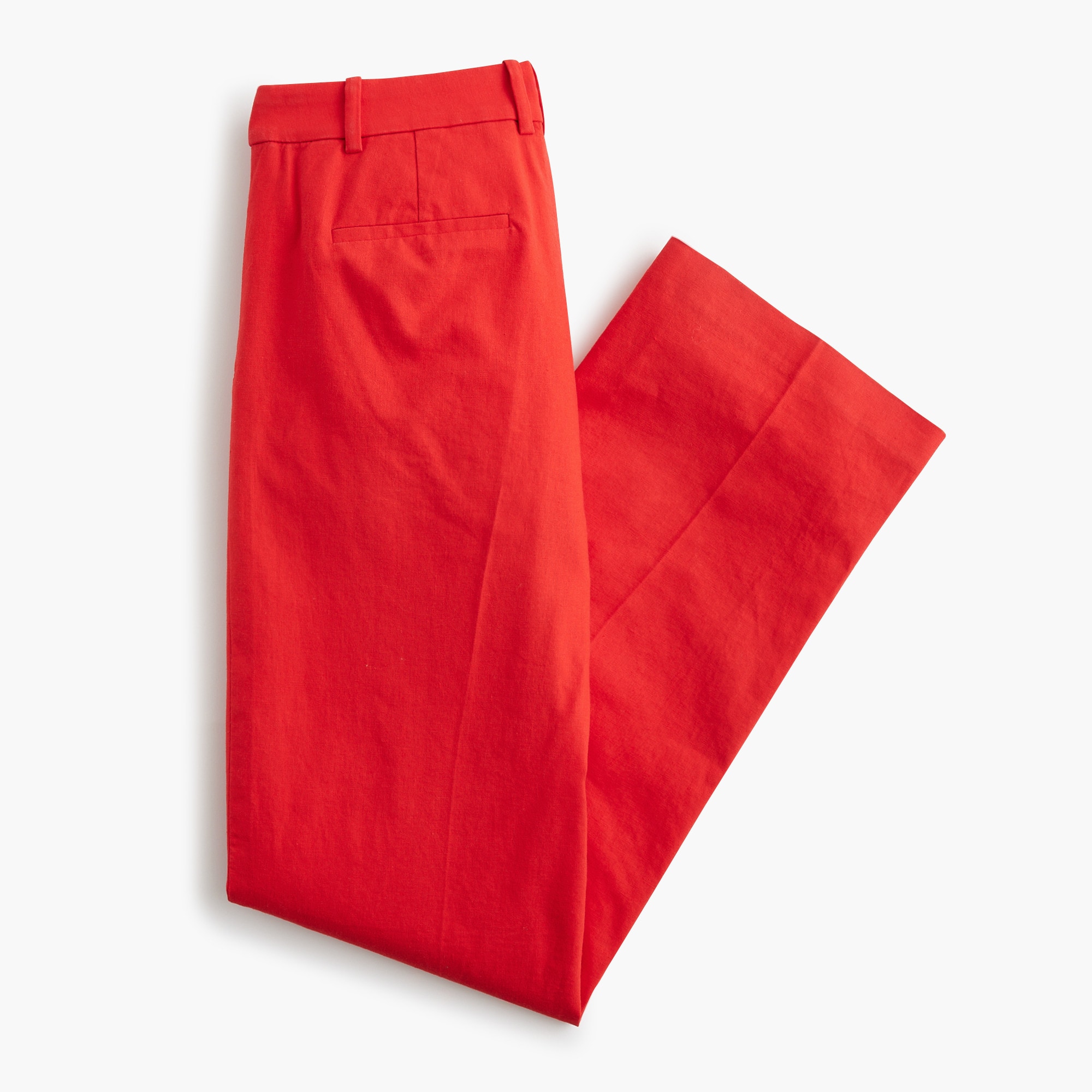 Linen-blend Remy high-rise wide-leg cropped pant