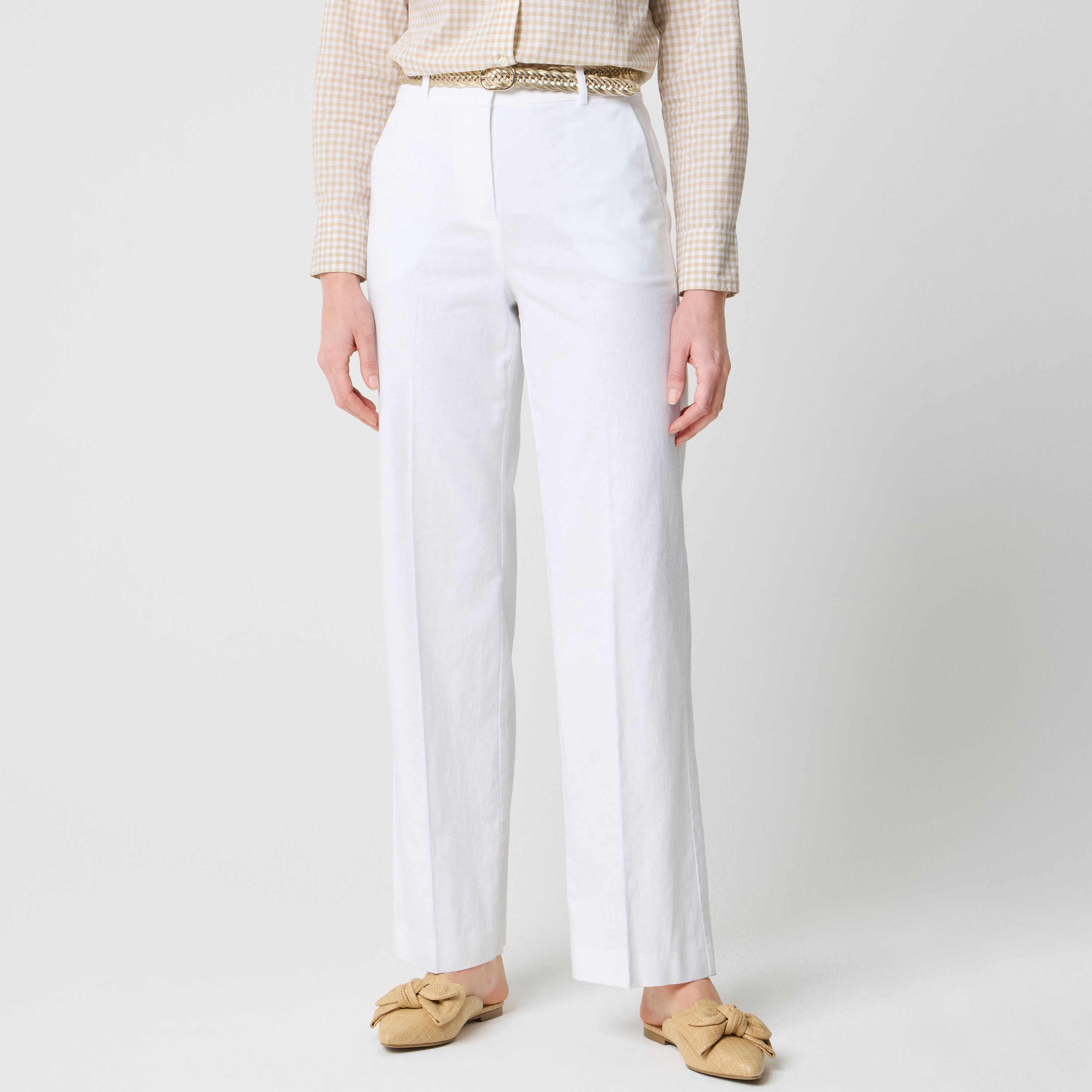 VINTAGE Moschino Cheap and Chic Wide Leg Linen Trousers In Blue