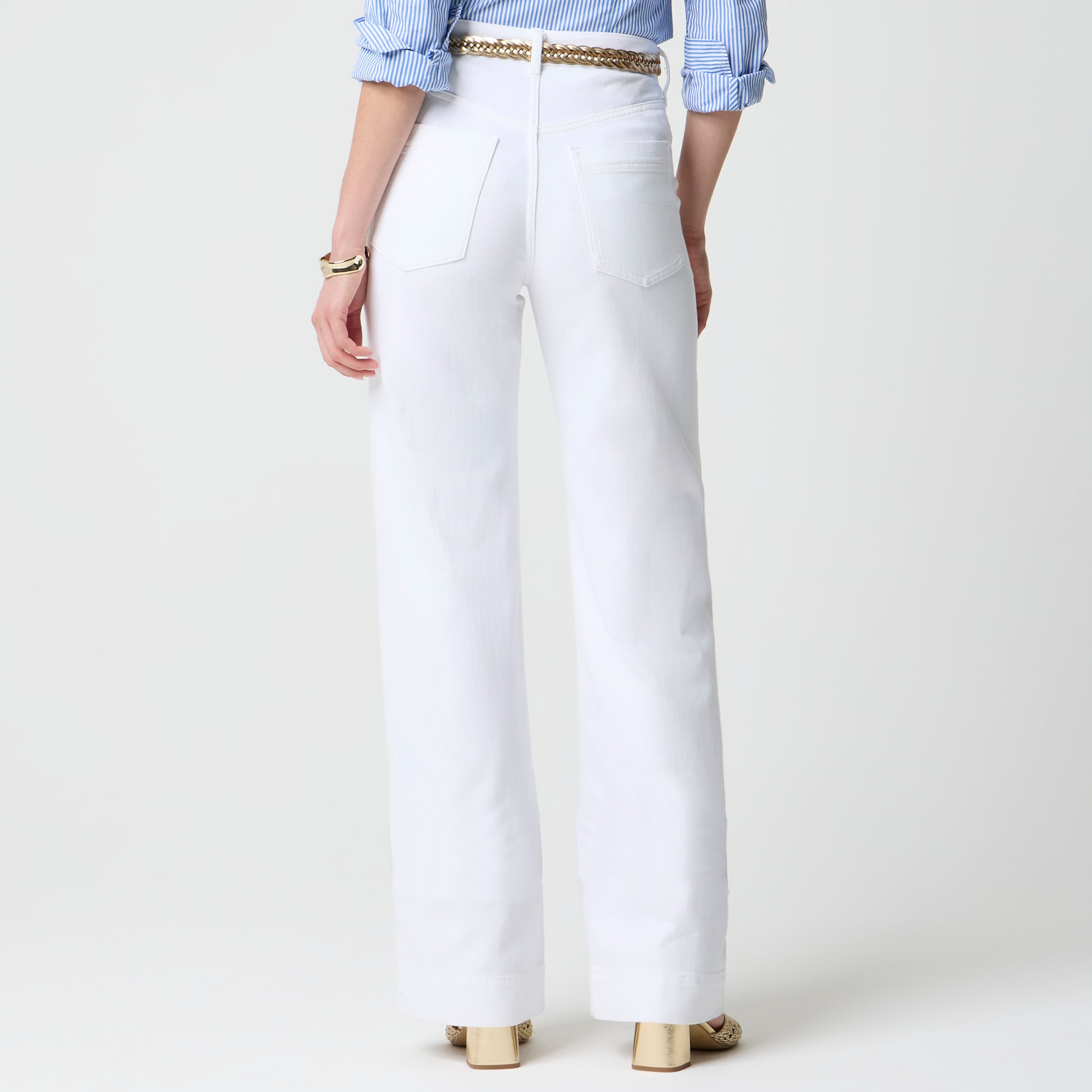 White drapey denim trouser