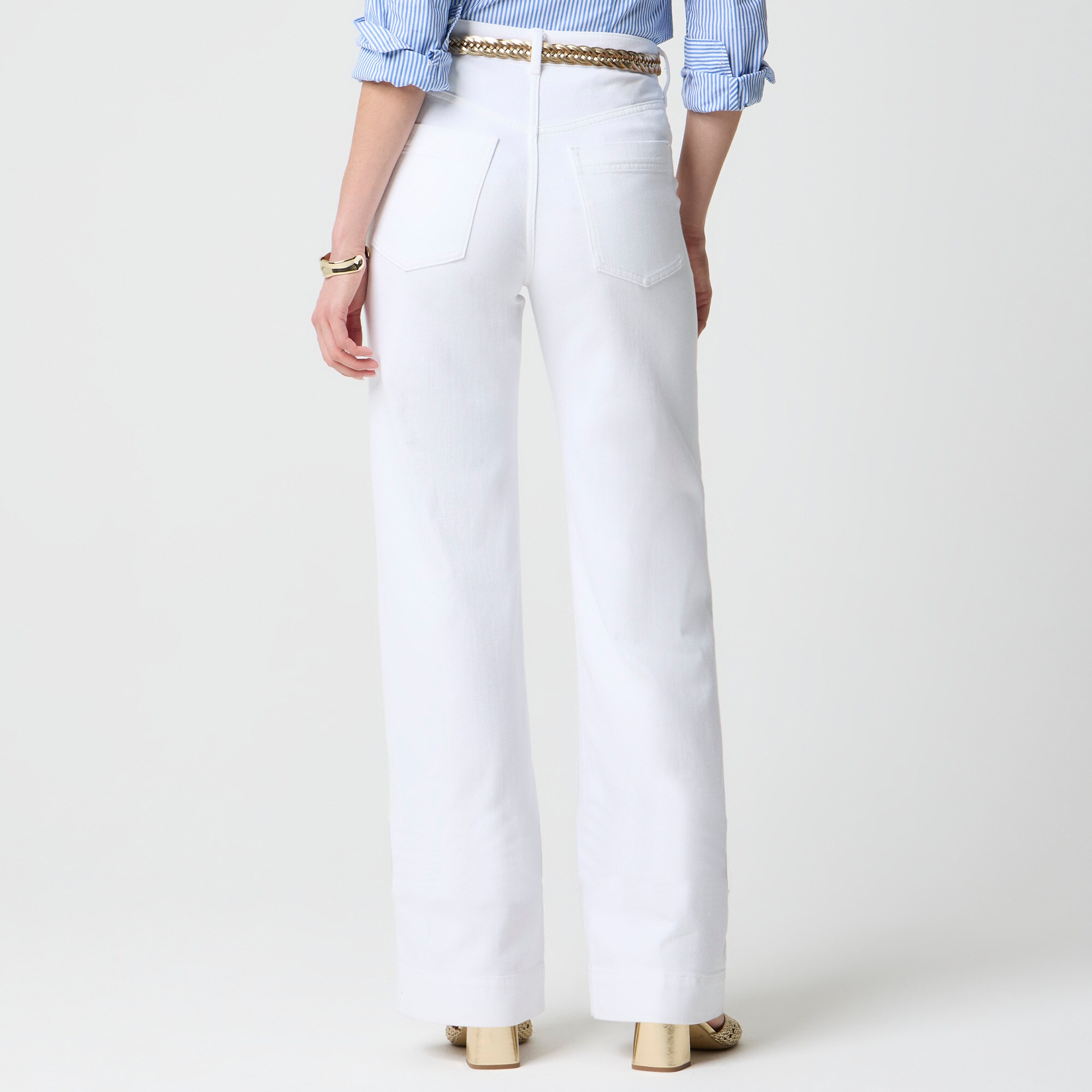 White drapey denim trouser