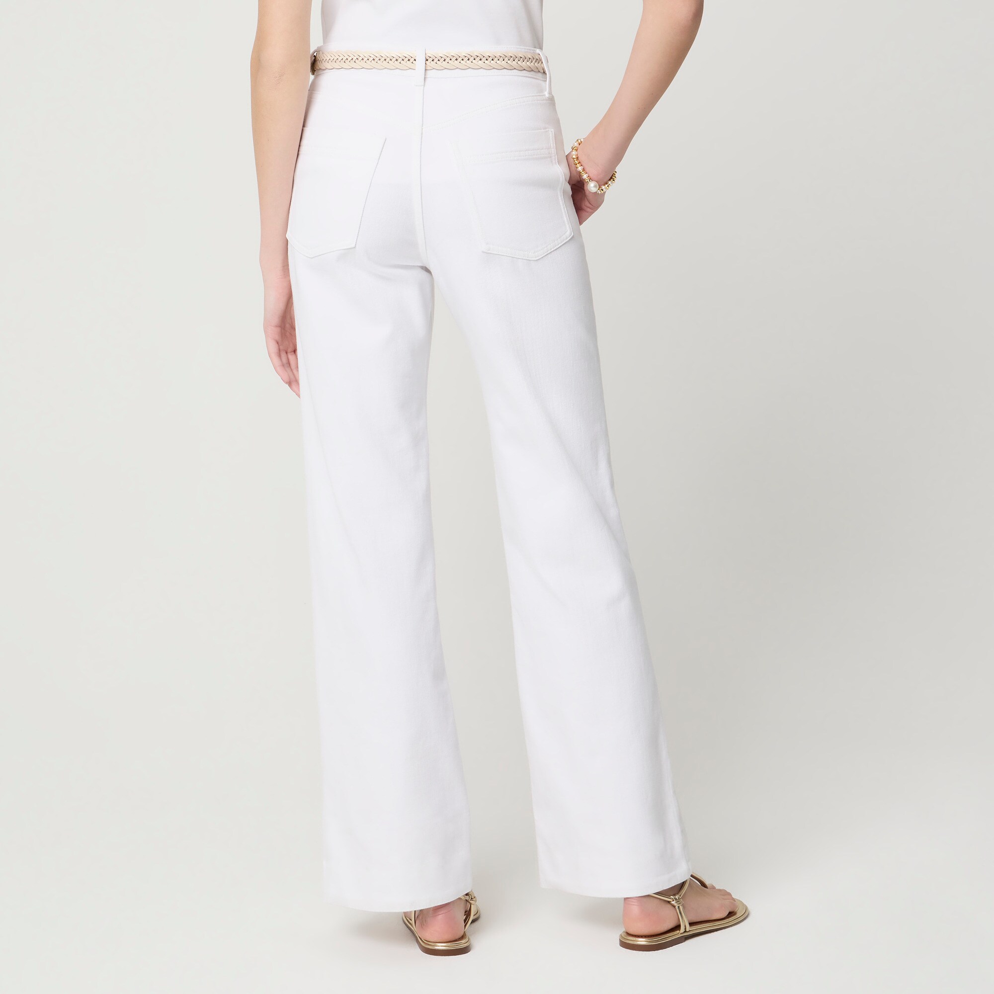 White drapey denim trouser