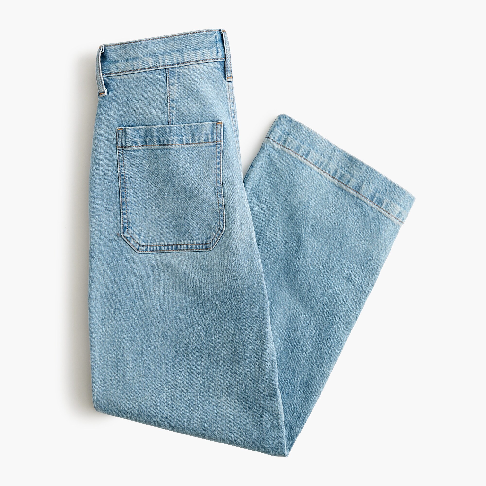 Wide-leg cropped utility jean in all-day stretch