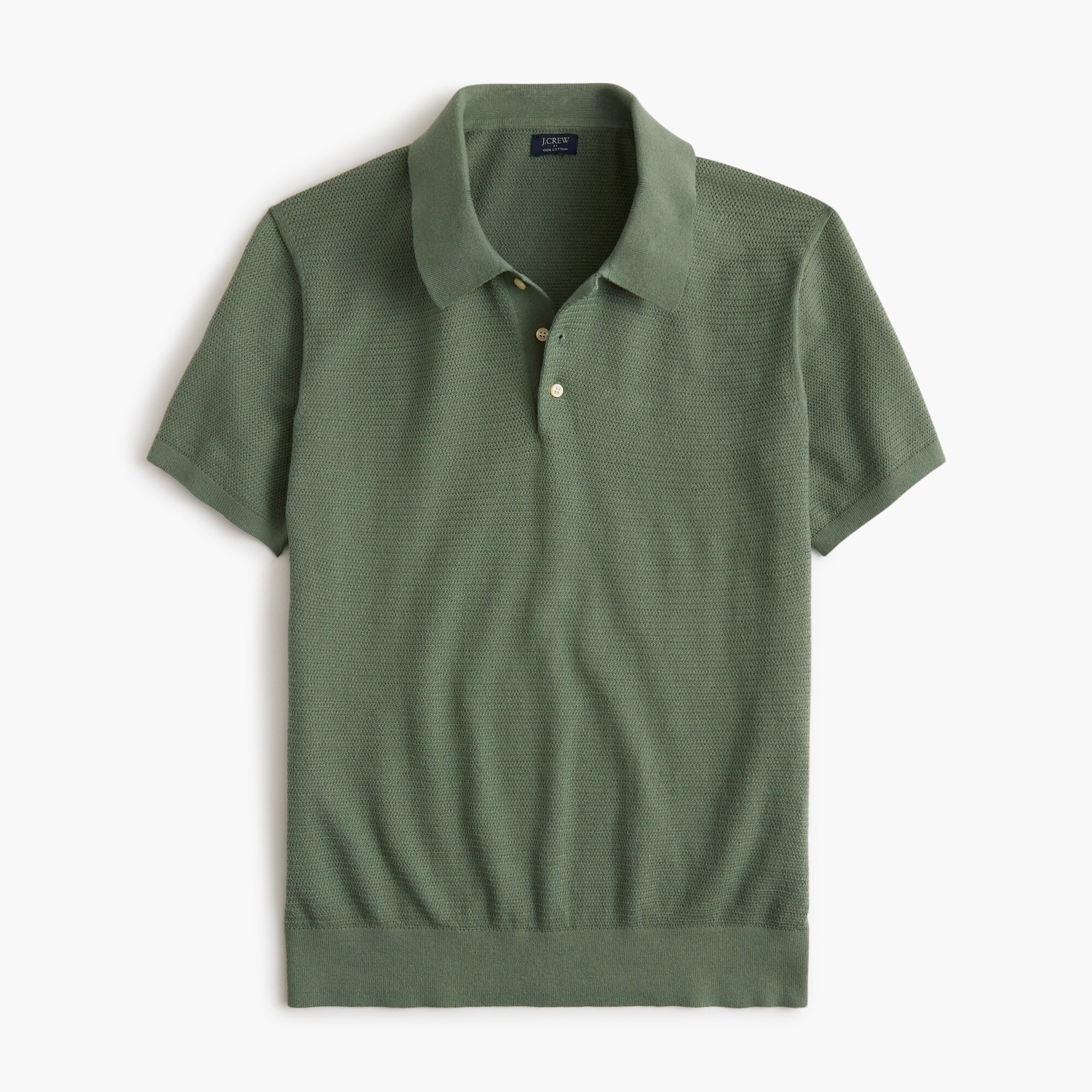 Basketweave cotton sweater-polo