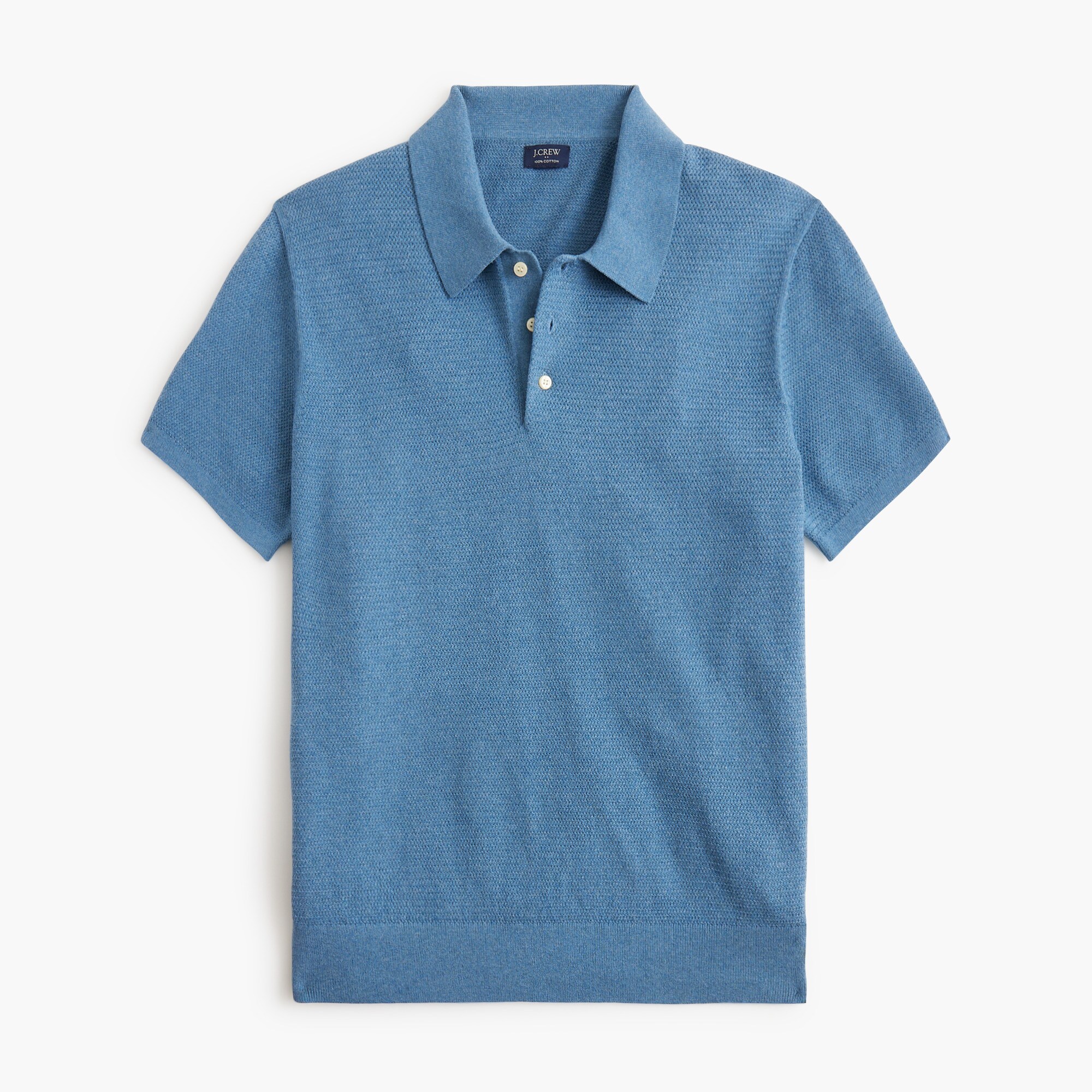 Basketweave cotton sweater-polo