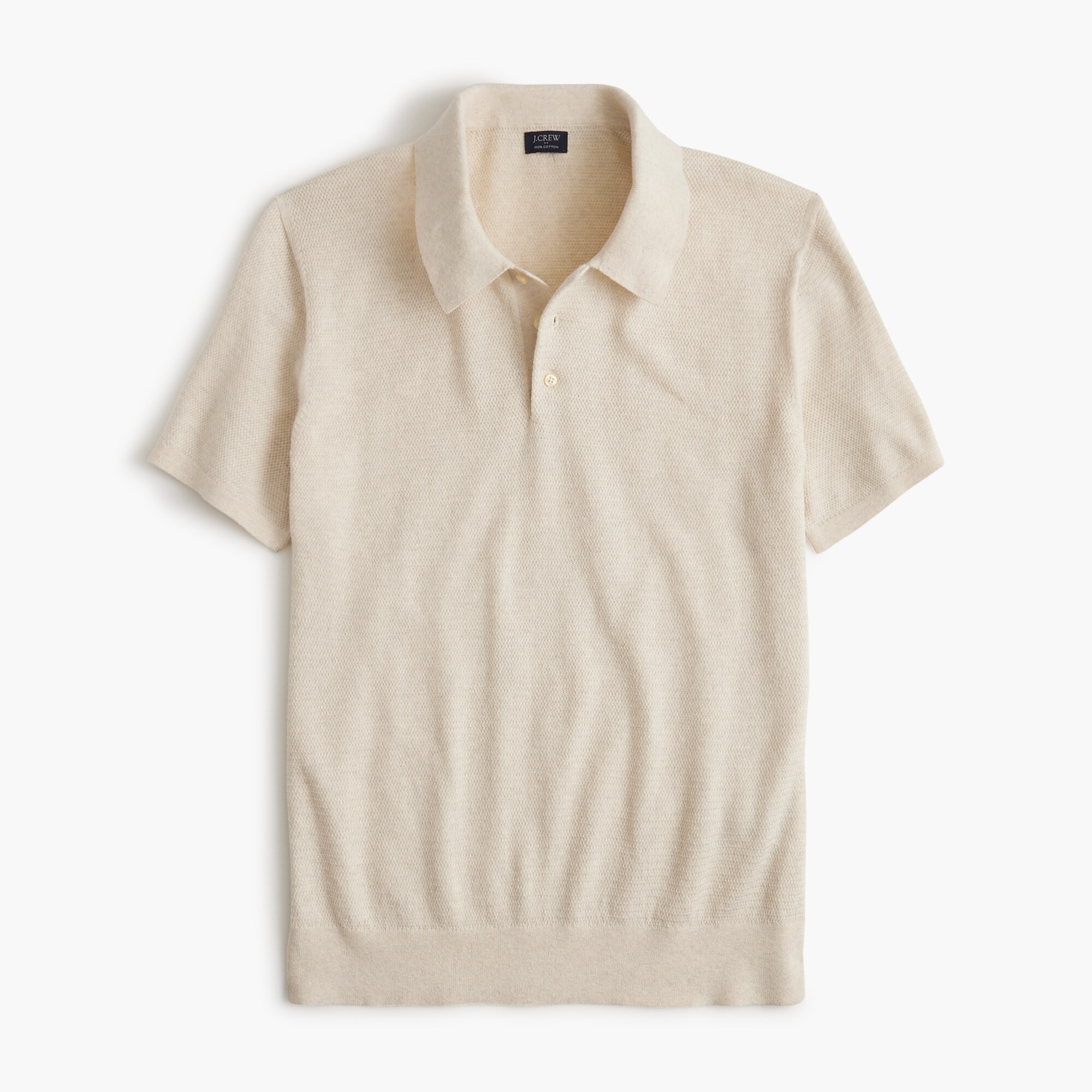  Basketweave cotton sweater-polo