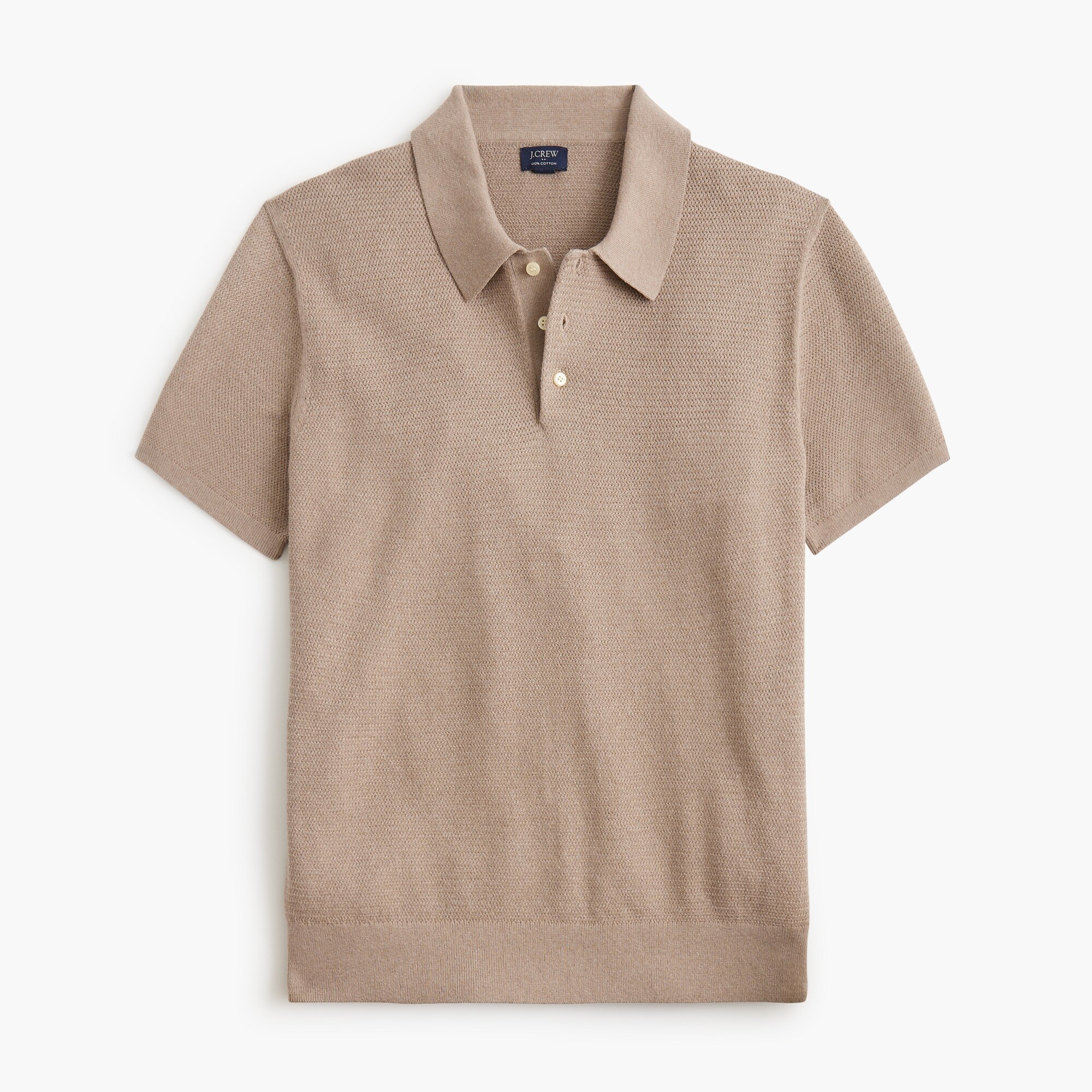 Basketweave cotton sweater-polo