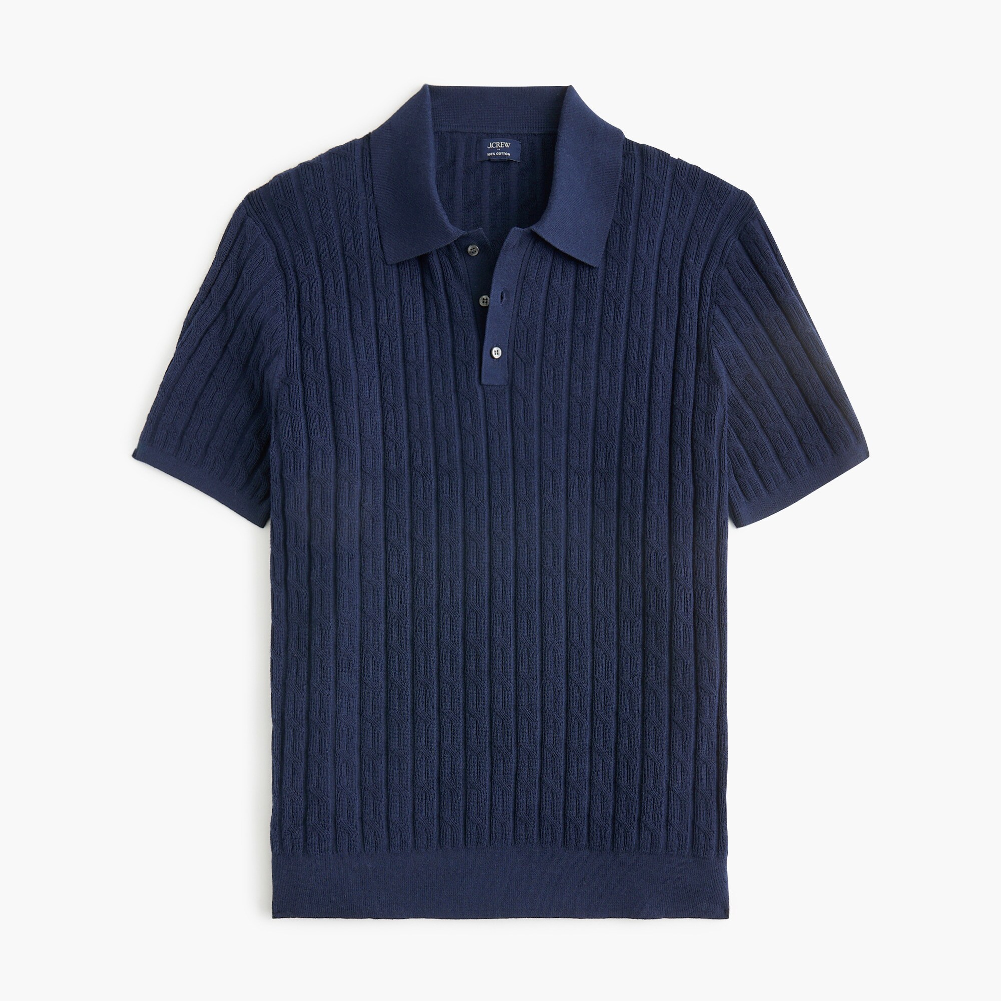 Cable-knit sweater-polo