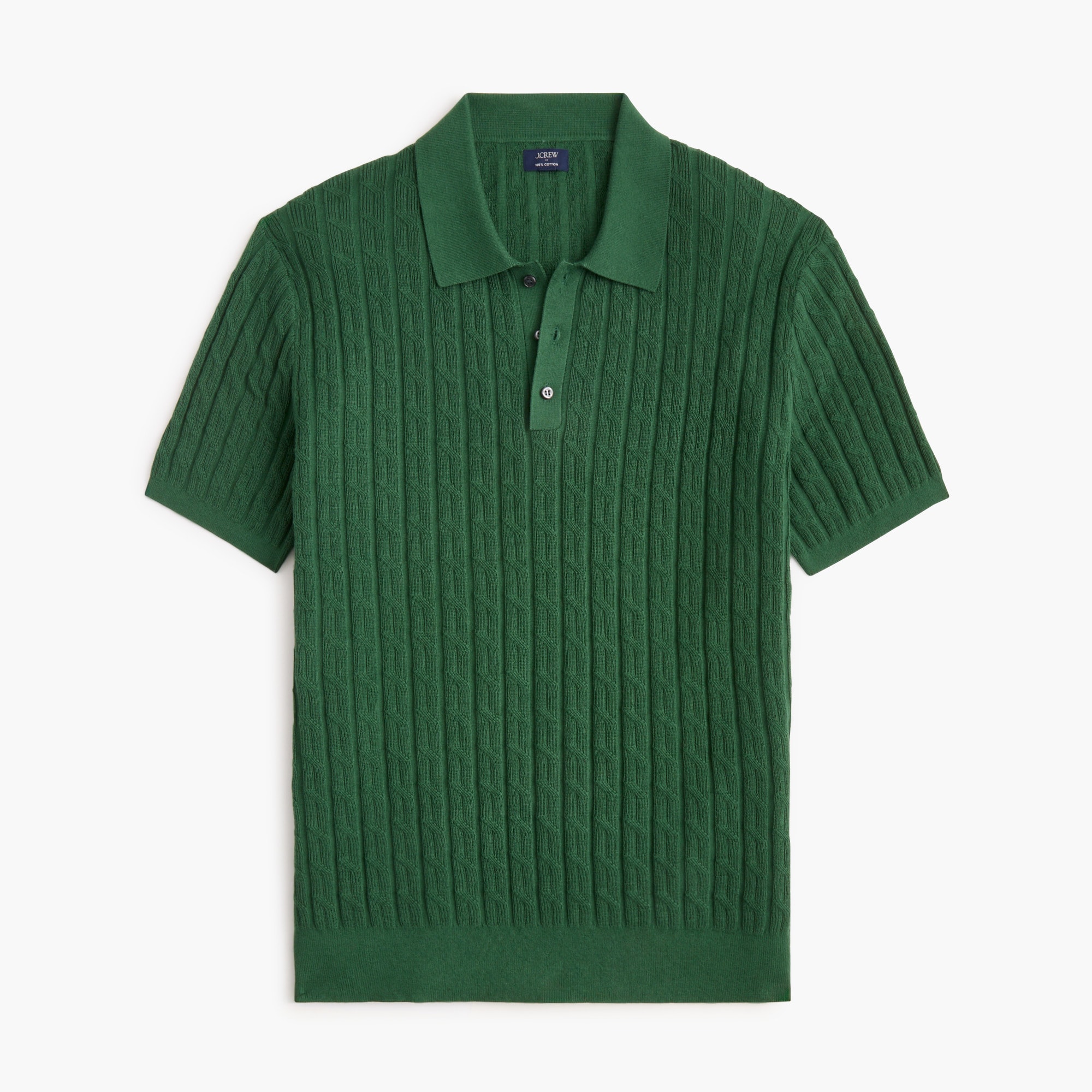 100% Cotton Cable-knit Sweater-polo For Men | Factory