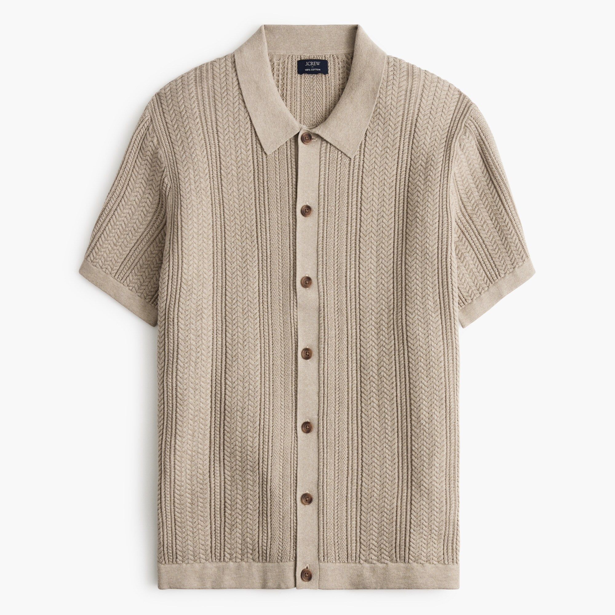 mens Cable button-front sweater-polo