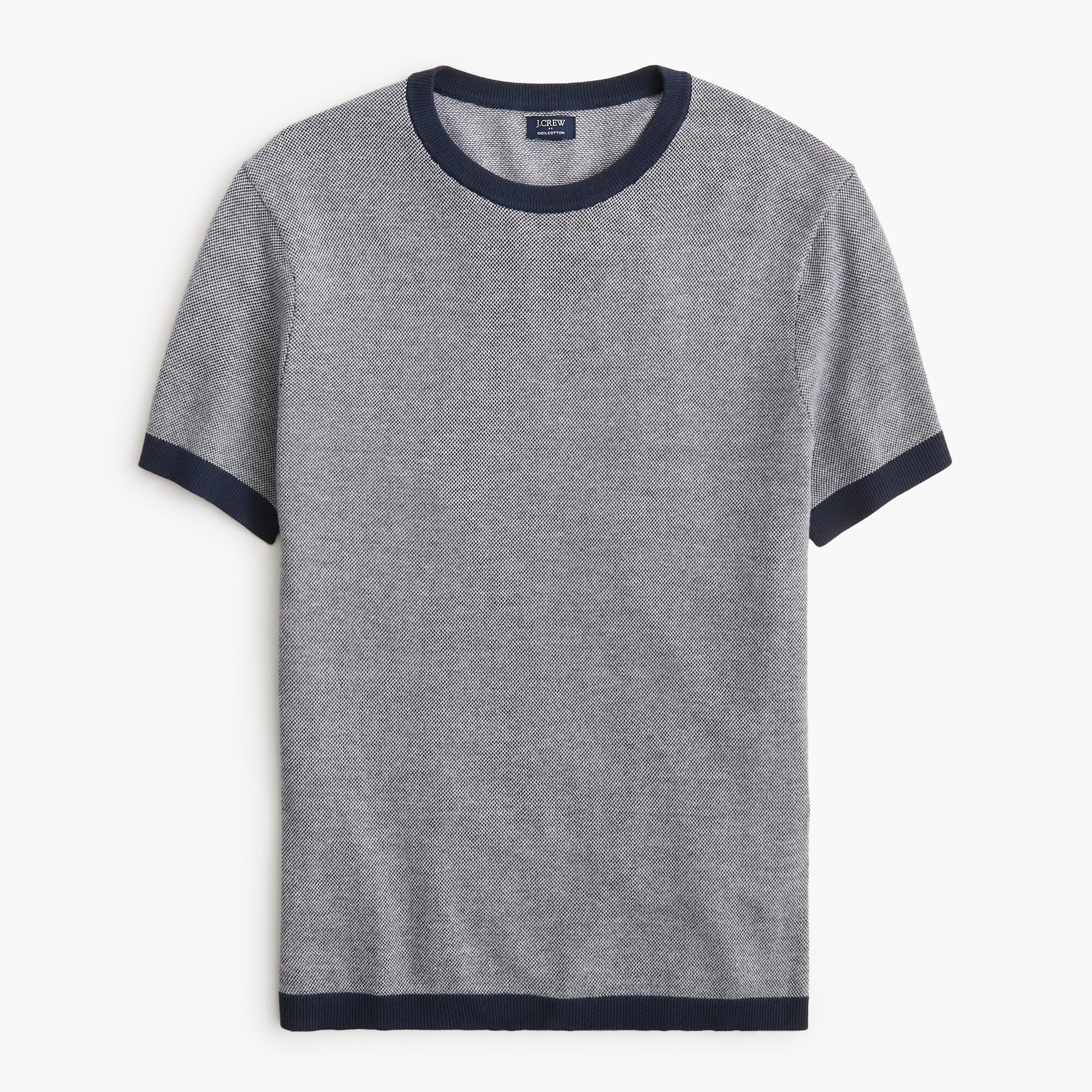 Bird's-eye cotton sweater-tee