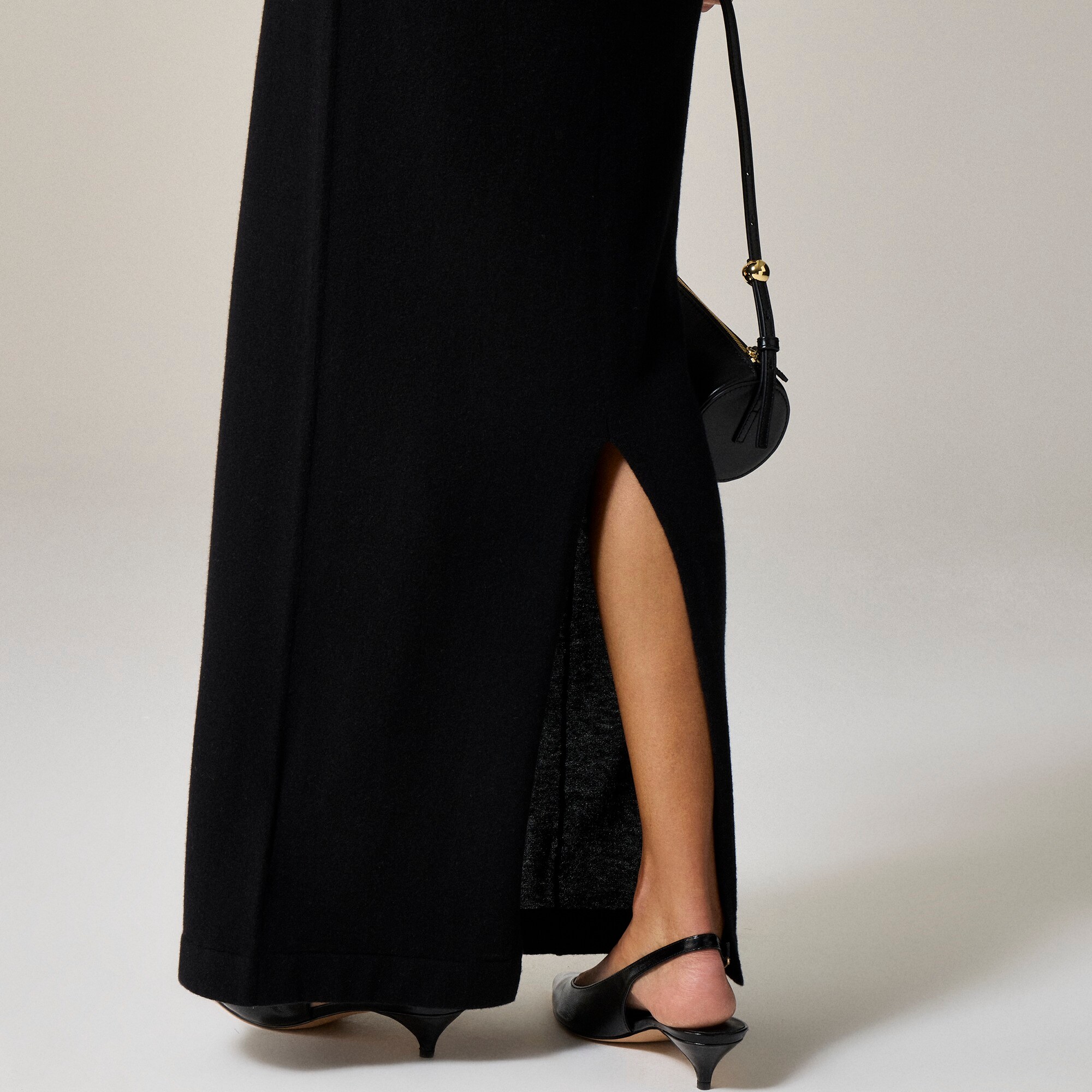 Featherweight cashmere column skirt