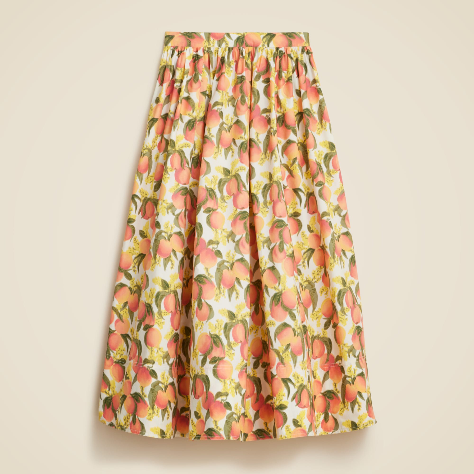  A-line maxi skirt in peach print
