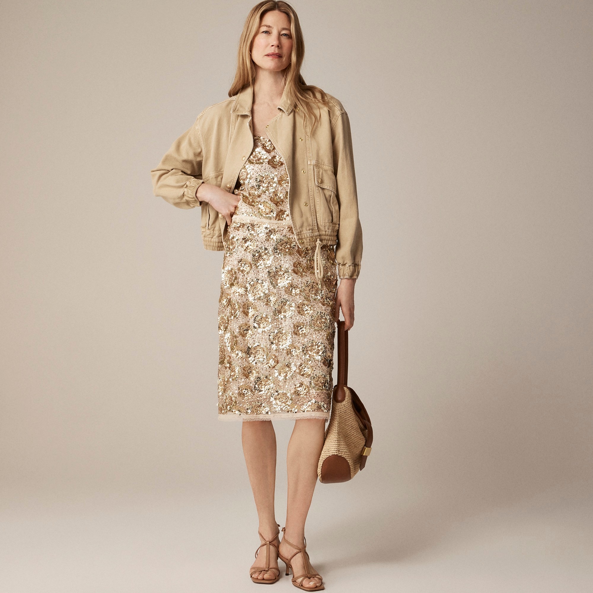 womens Collection sequin-embellished slip skirt