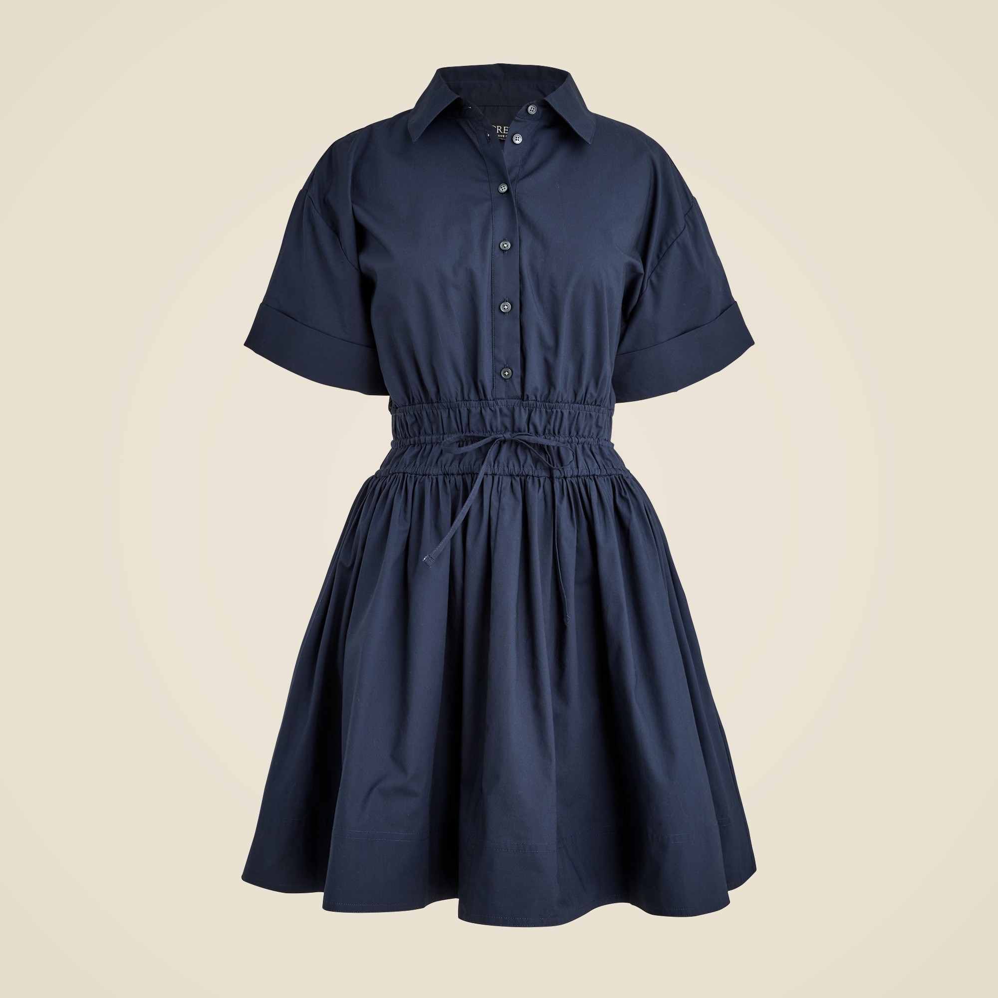 Elena mini shirt-dress in cotton poplin