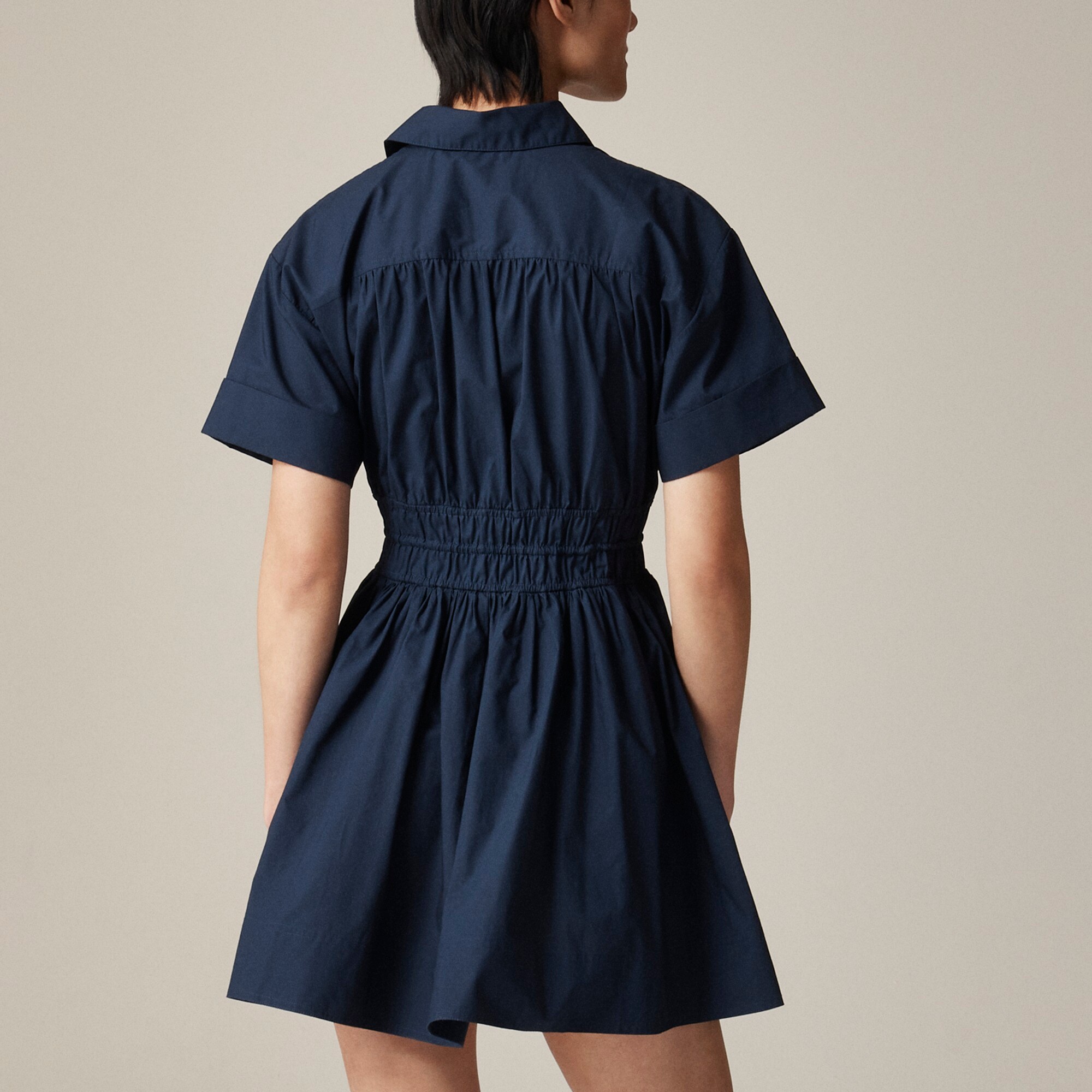Elena mini shirt-dress in cotton poplin