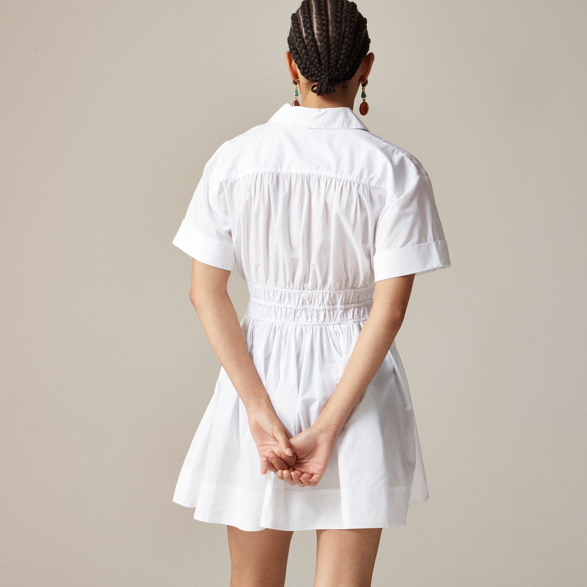 Elena mini shirtdress in cotton poplin