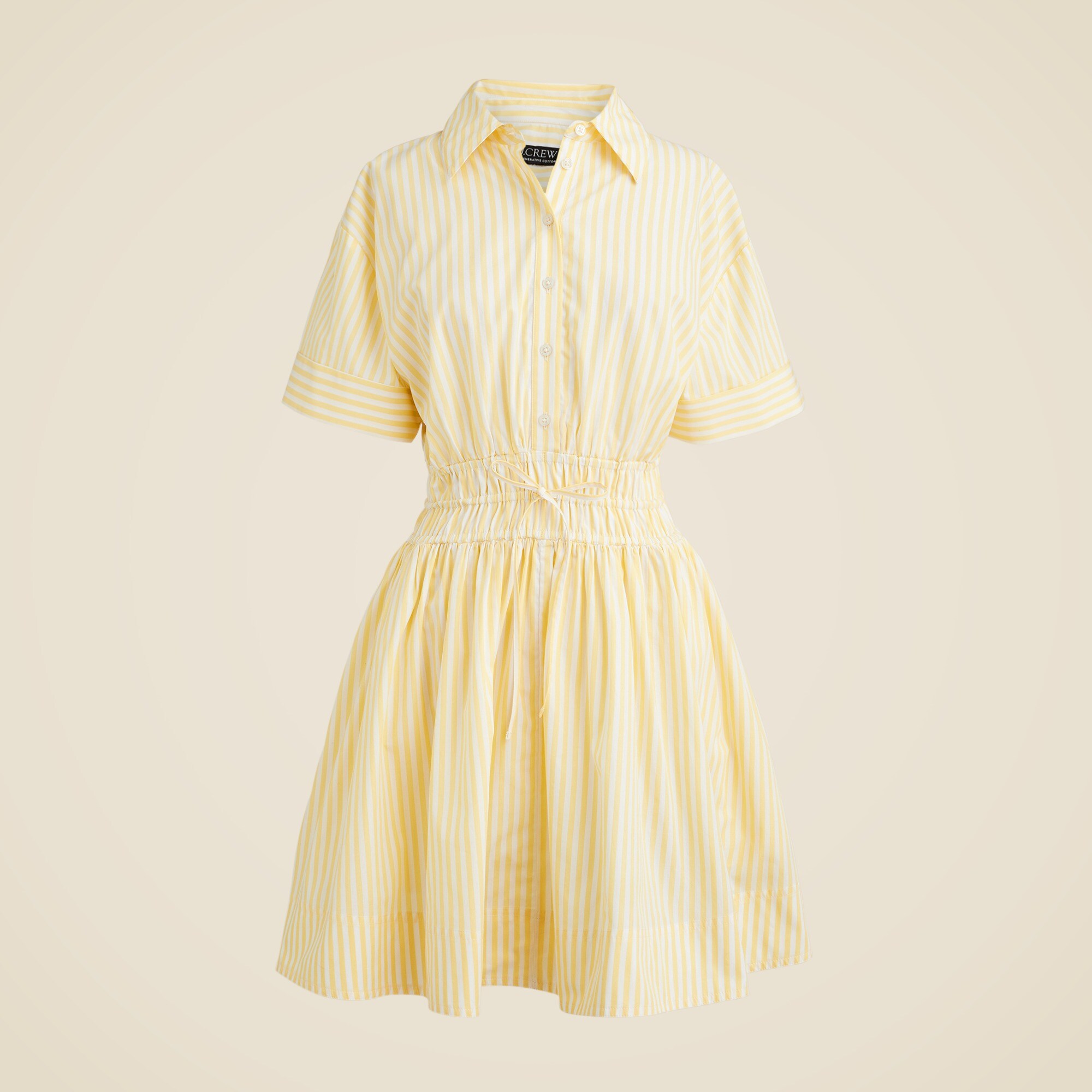 Elena mini shirt-dress in striped cotton poplin