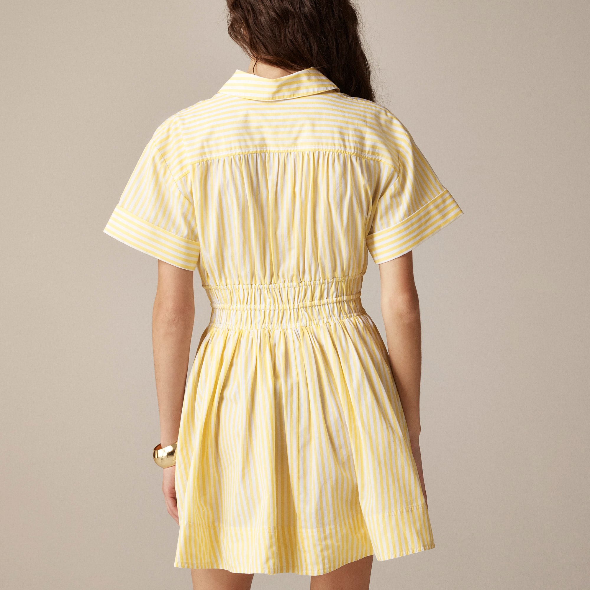 Elena mini shirtdress in striped cotton poplin