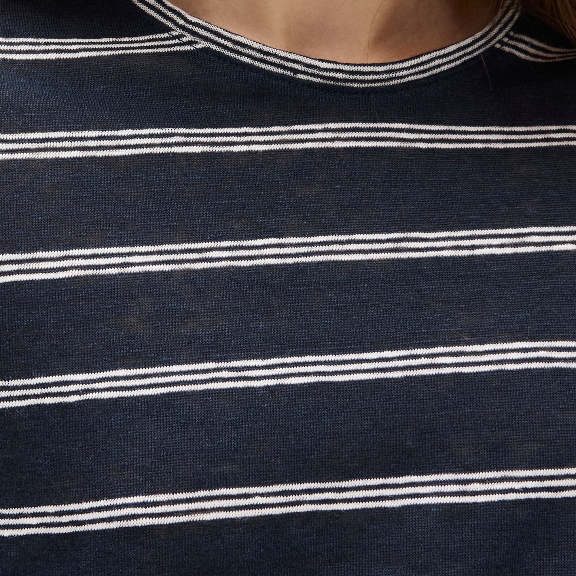 New relaxed linen T-shirt in stripe