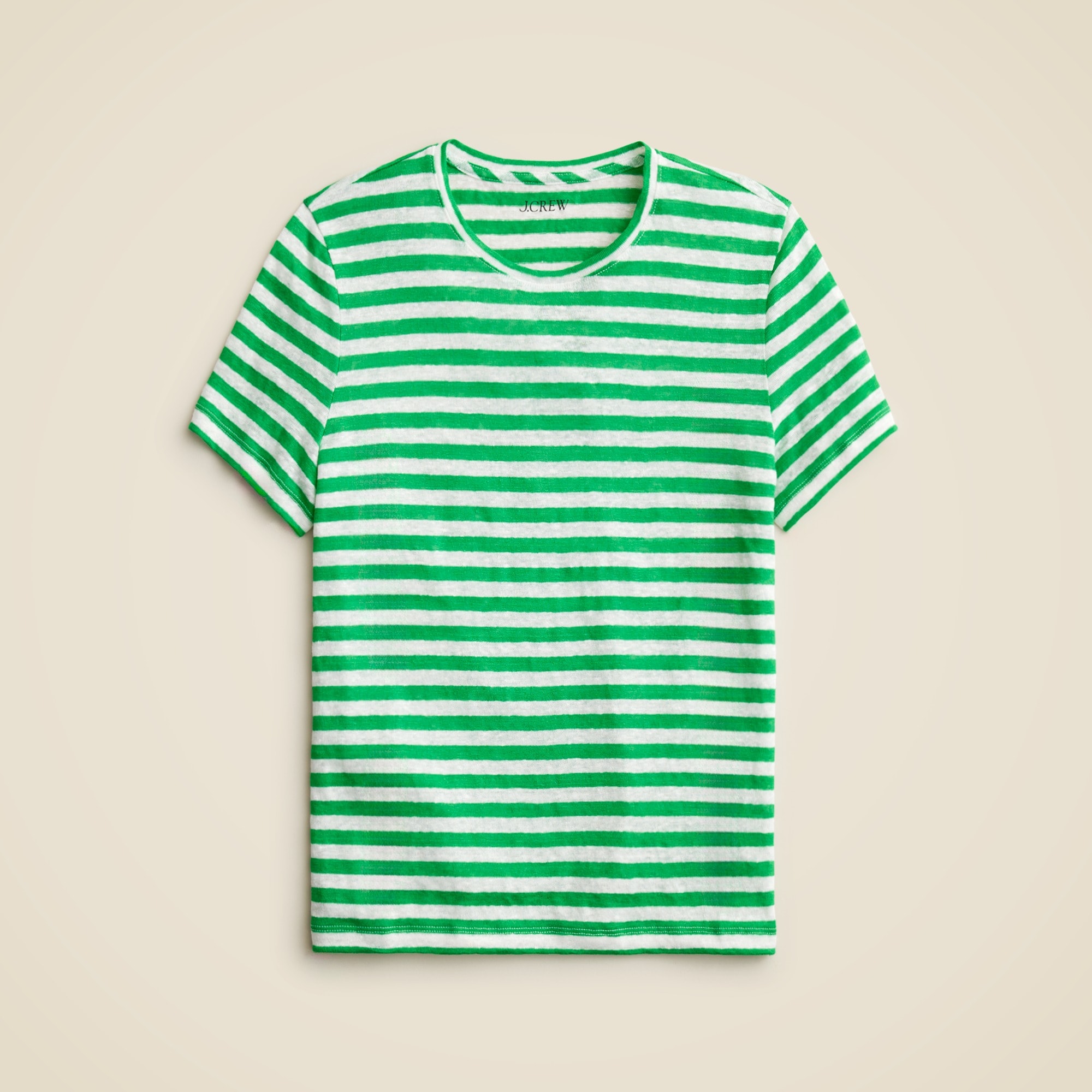 New relaxed linen T-shirt in stripe