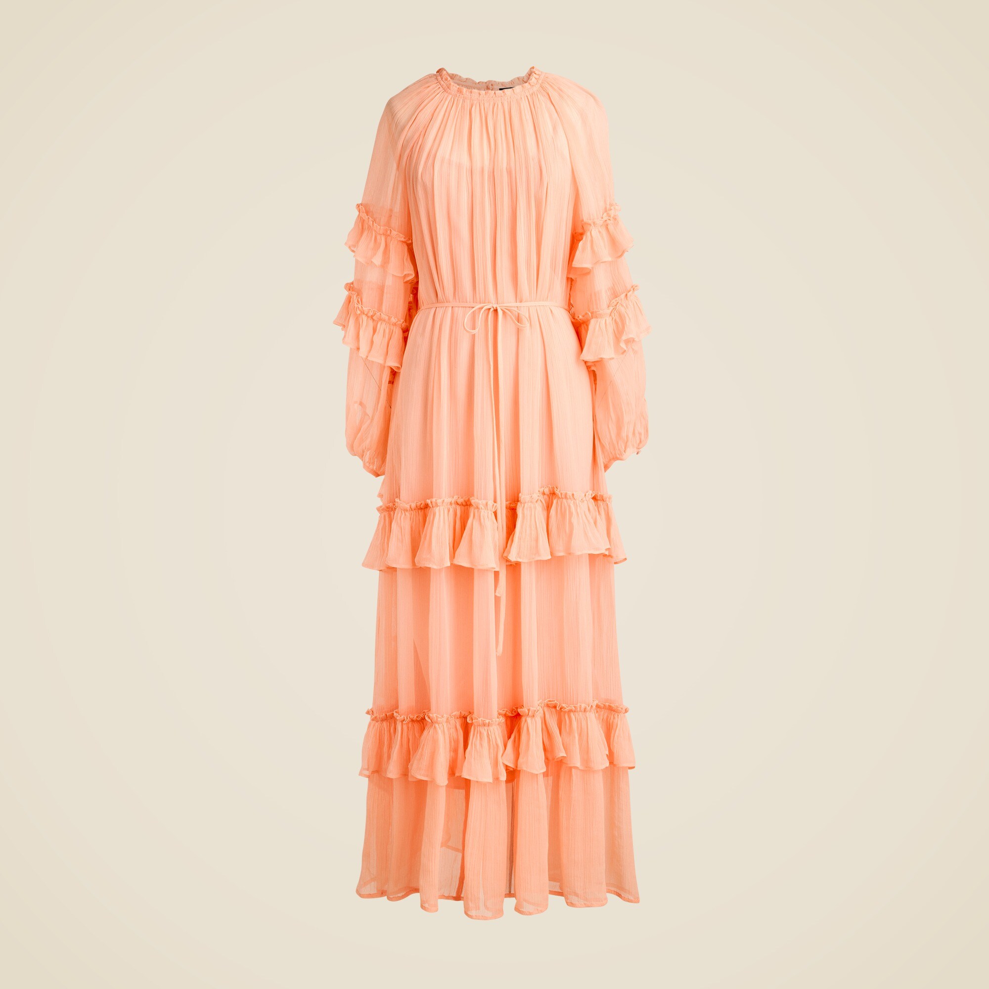 white christmas dresses Greta Tiered Ruffle Chiffon Long Sleeve Dress Black– Selfie Leslie main image 0