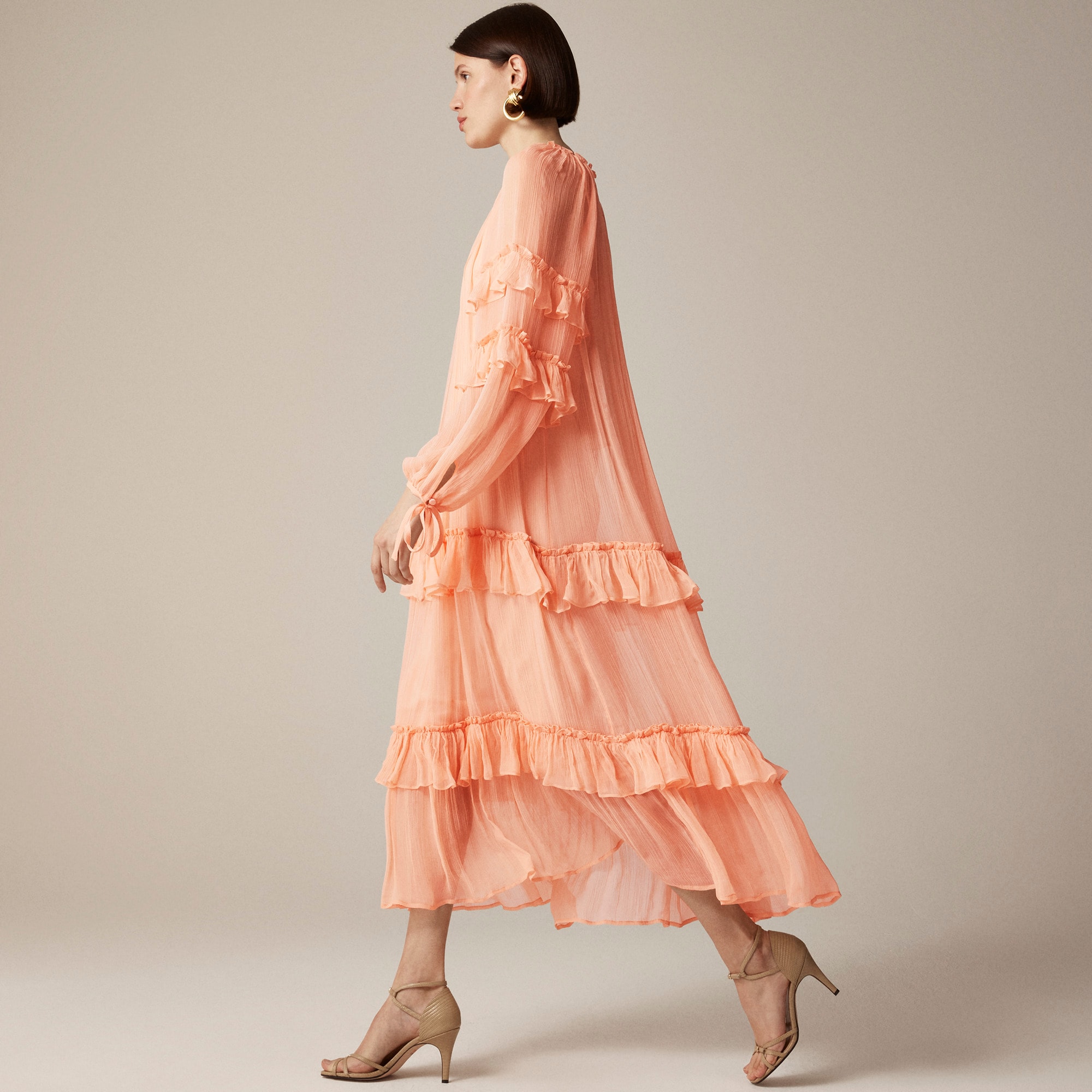 Tiered ruffle dress in chiffon