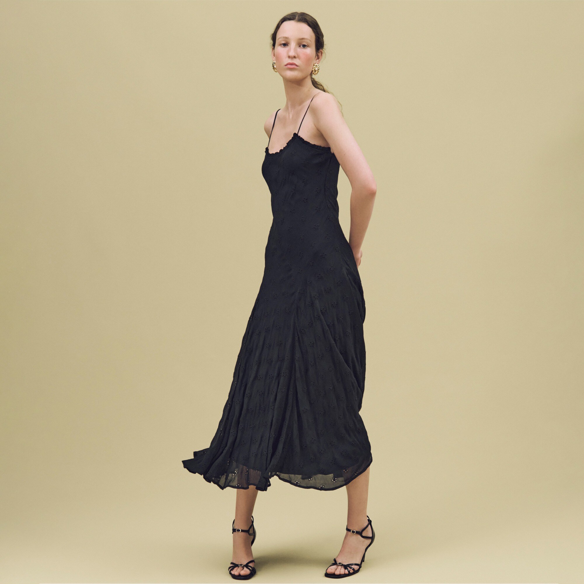 Eyelet maxi slip dress