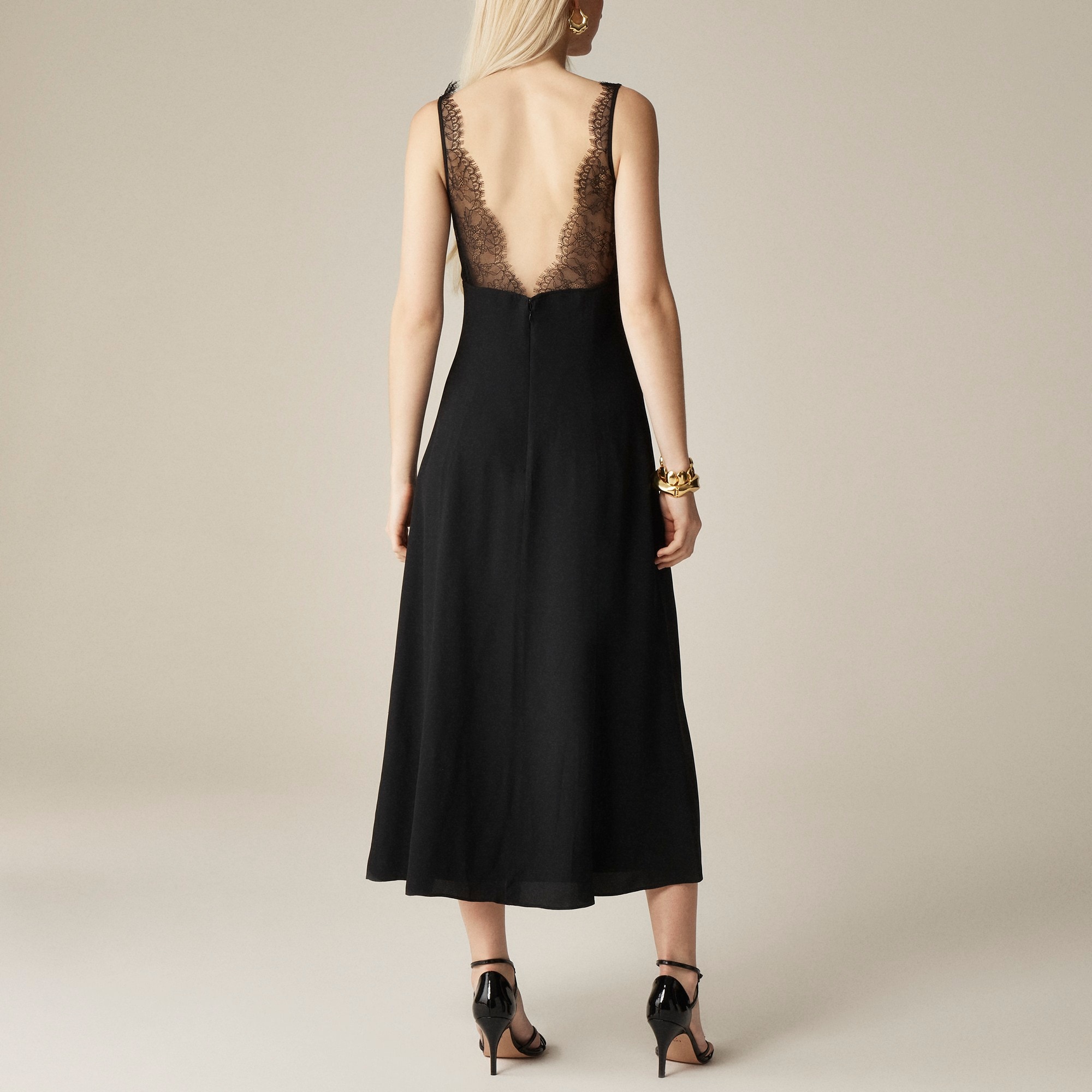 Collection structured lace-trim dress