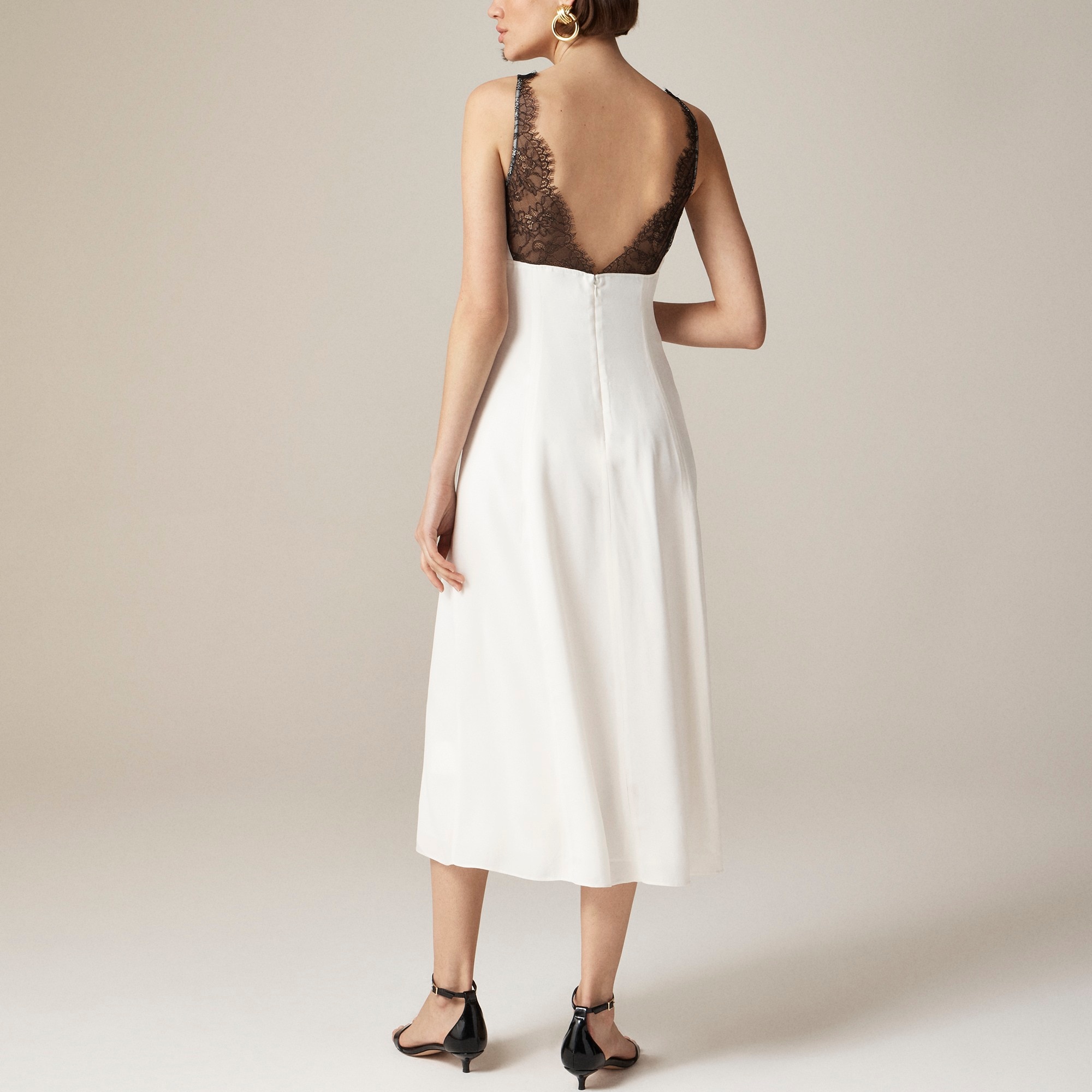 Collection structured lace-trim dress