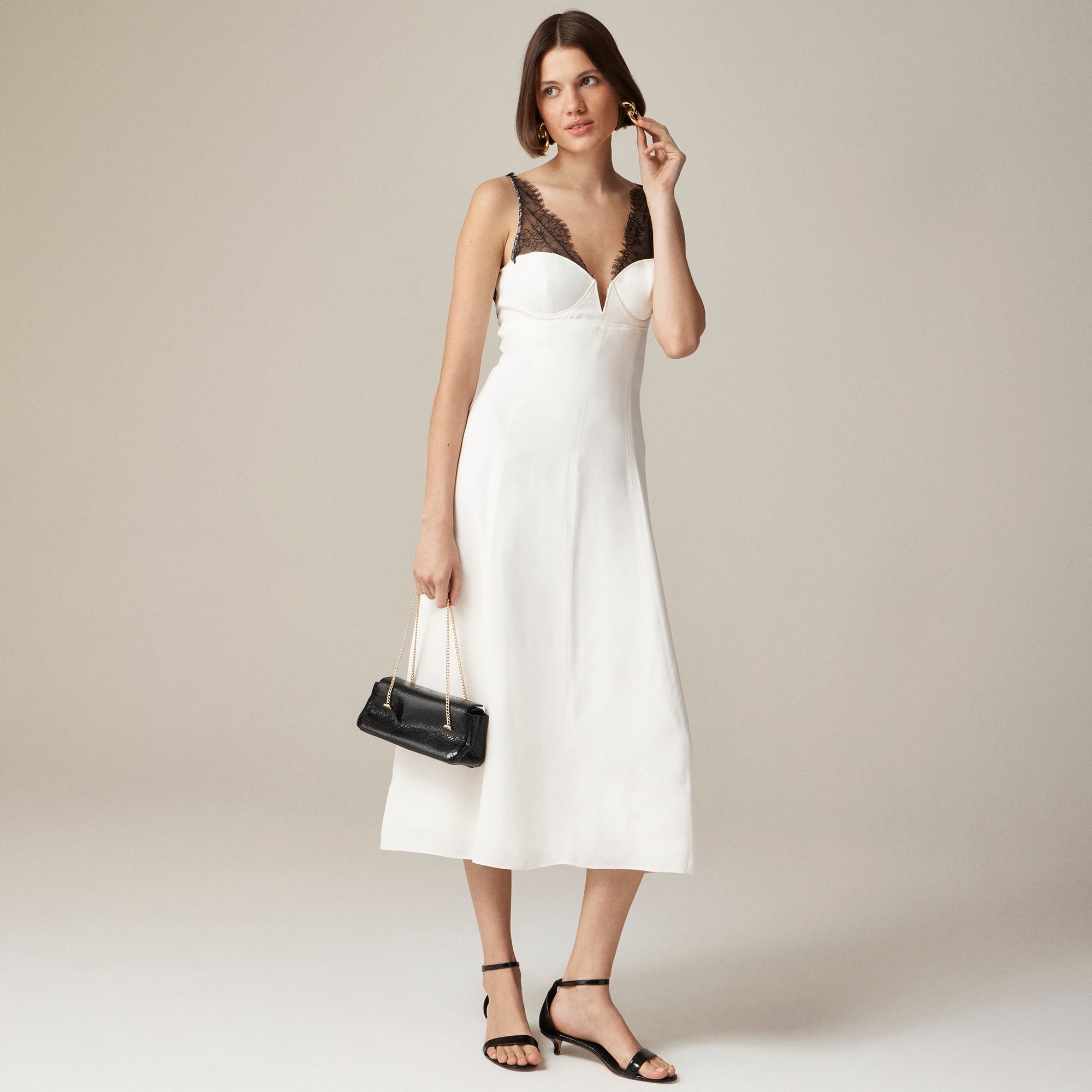 j.crew: collection structured lace-trim dress for women