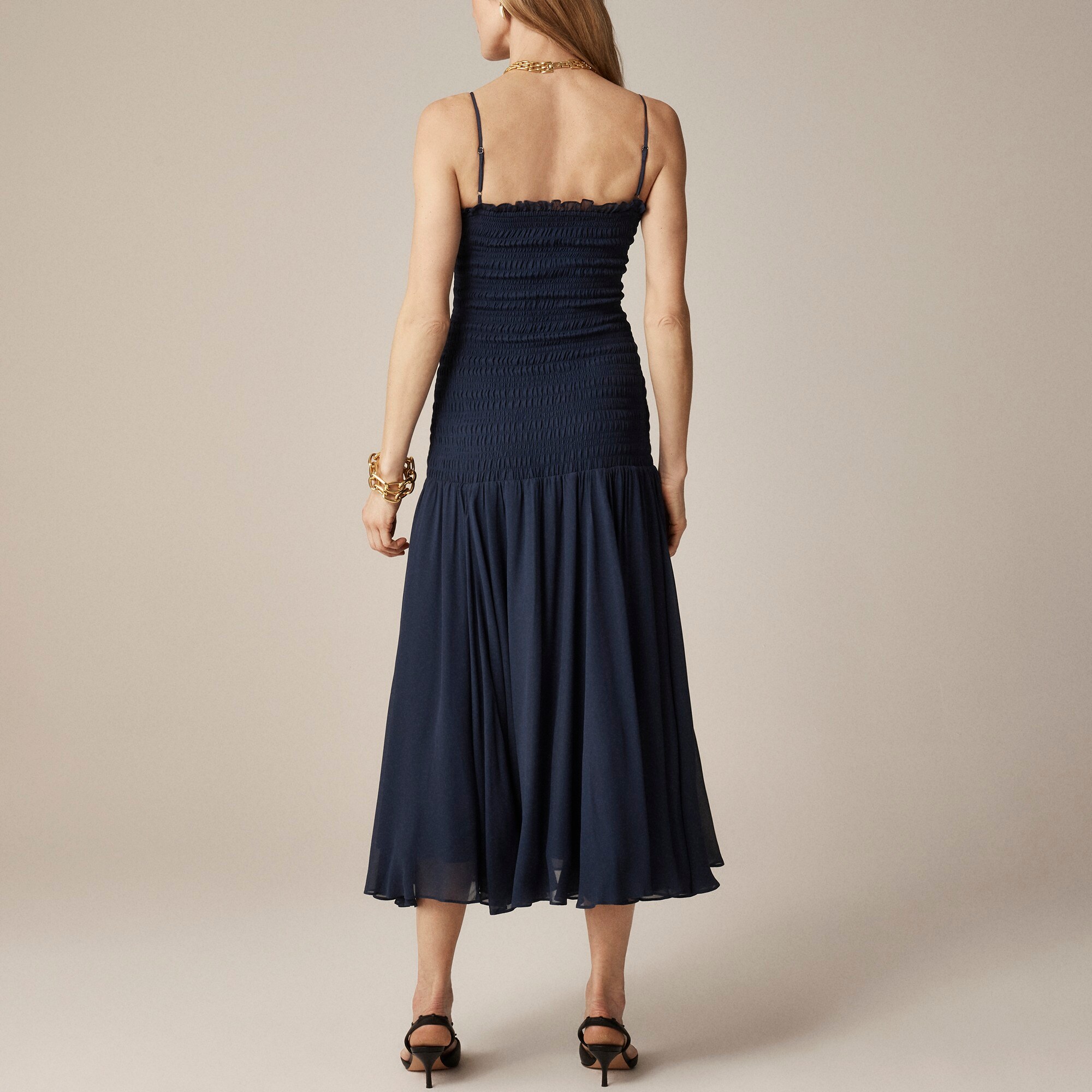 Collection smocked chiffon dress