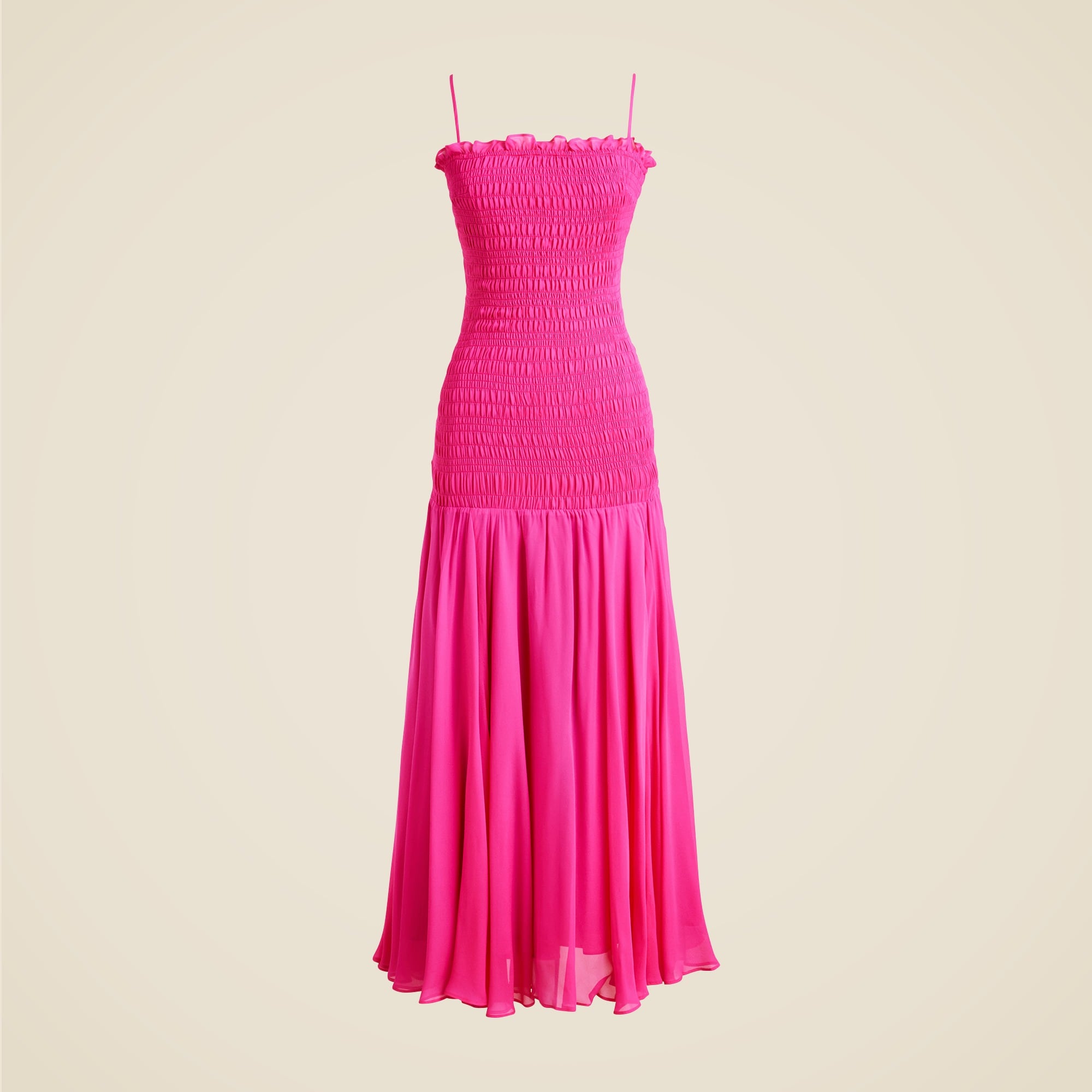 womens Collection smocked chiffon dress