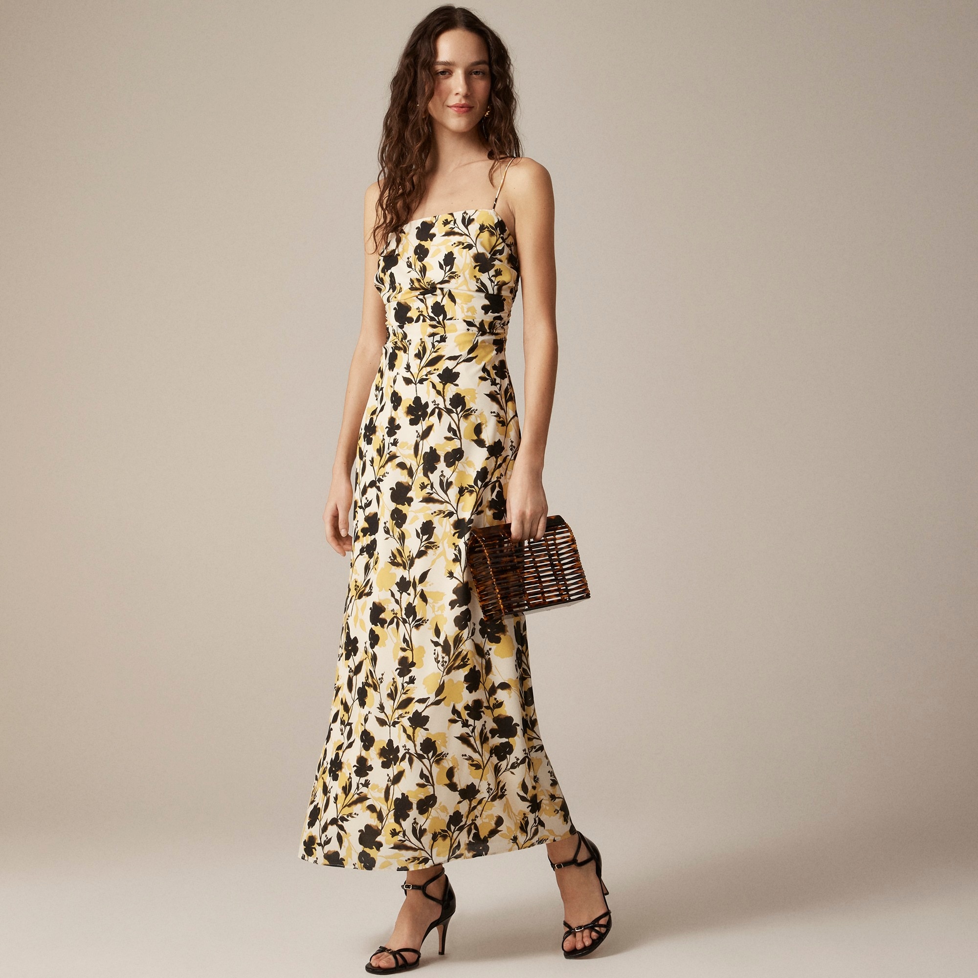 j.crew: collection ruched maxi dress in floral print for women