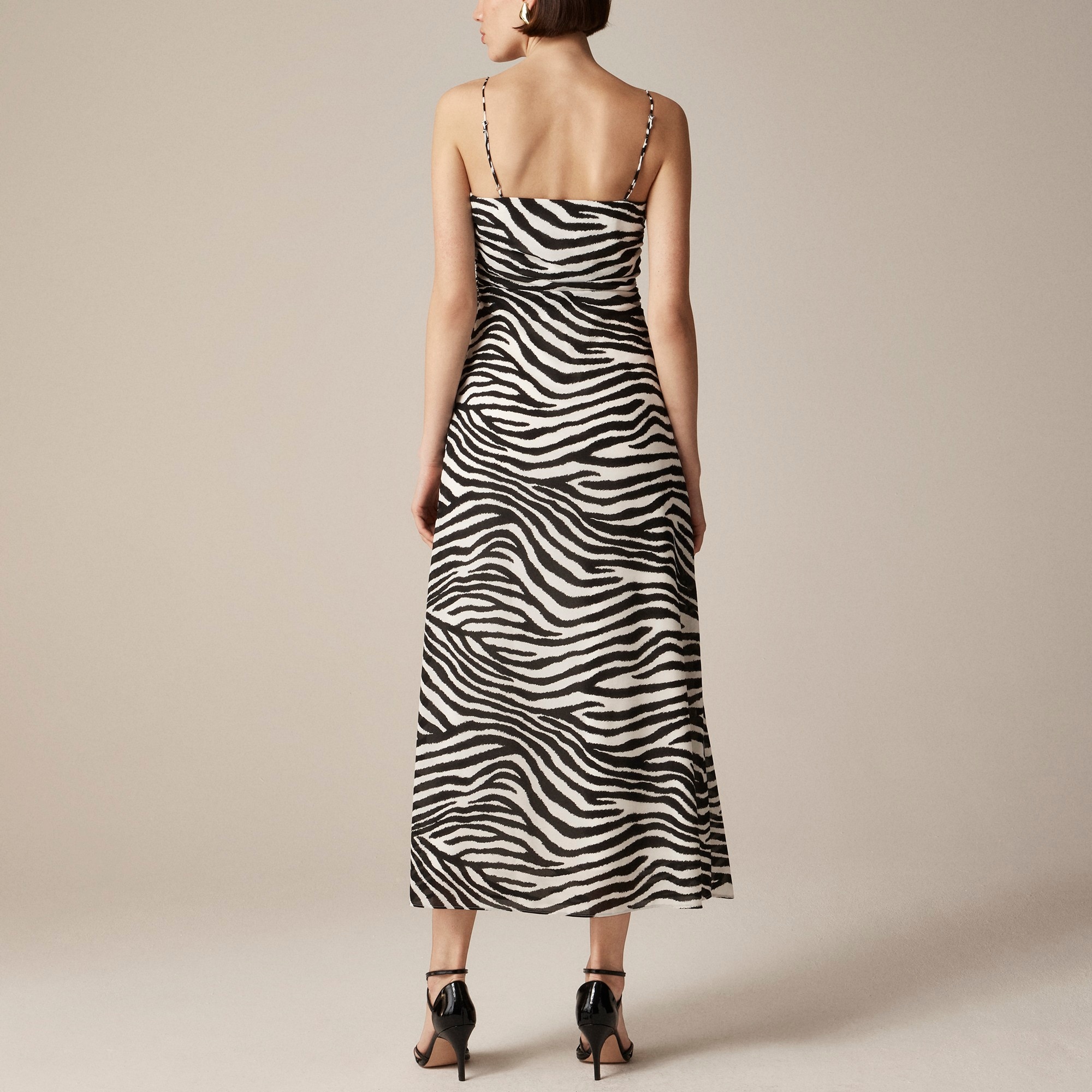 Collection ruched maxi dress in zebra print
