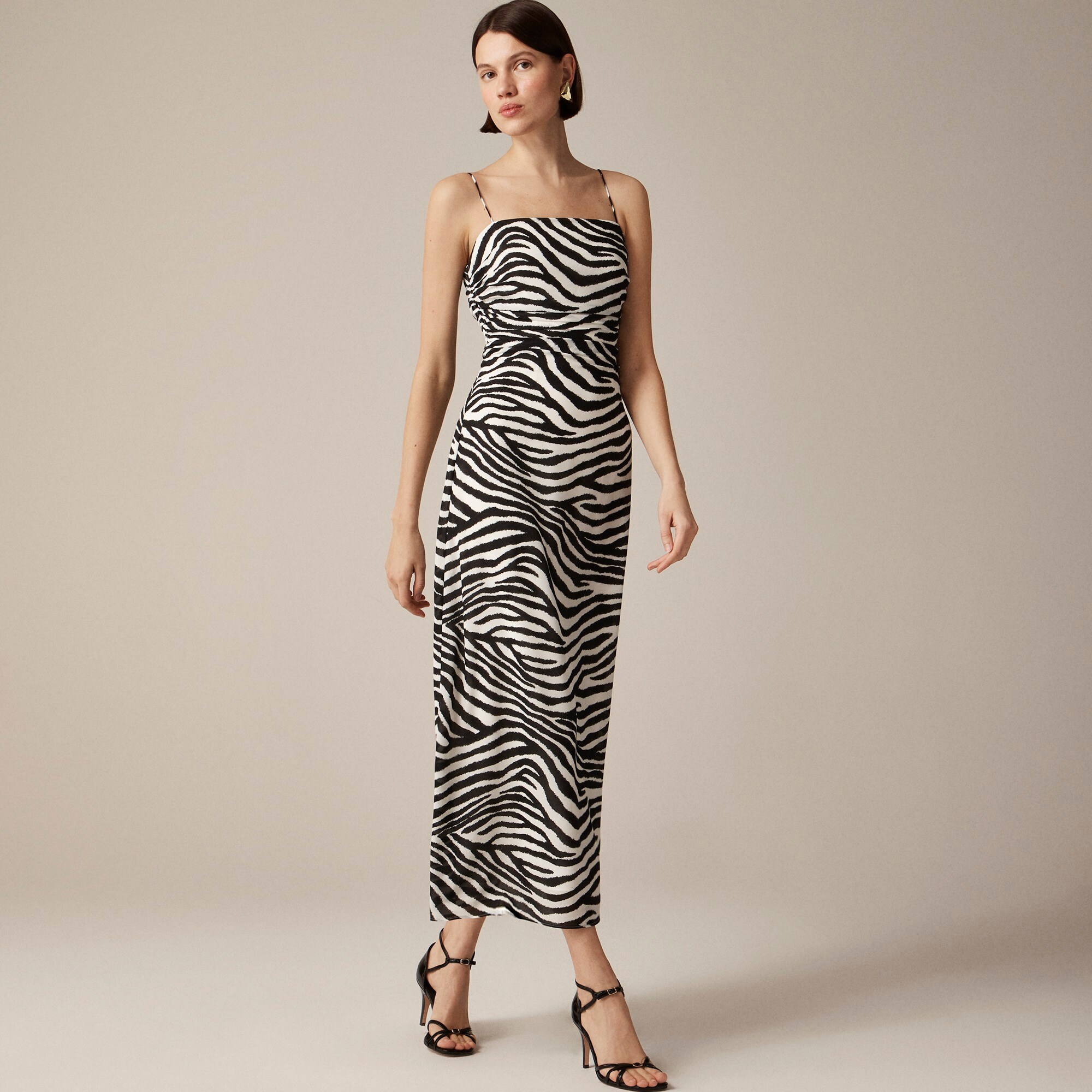 slim fit dress slacks La Femme Ombre Zebra Print A-Line Evening Dress 16622 main image 1