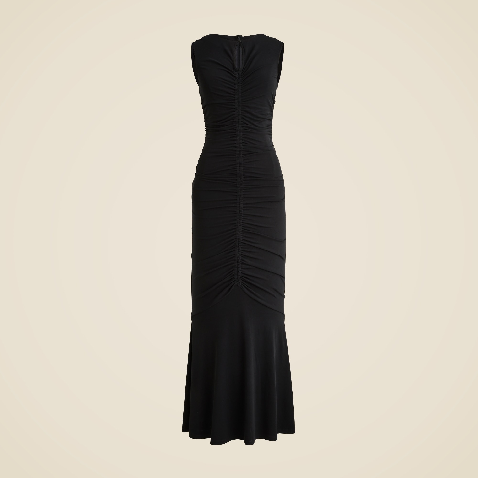 ruched drop-waist bubble dress in matte jersey Alex Evenings Plus Size Illusion-Trim Ruffled Gown - Black main image 0