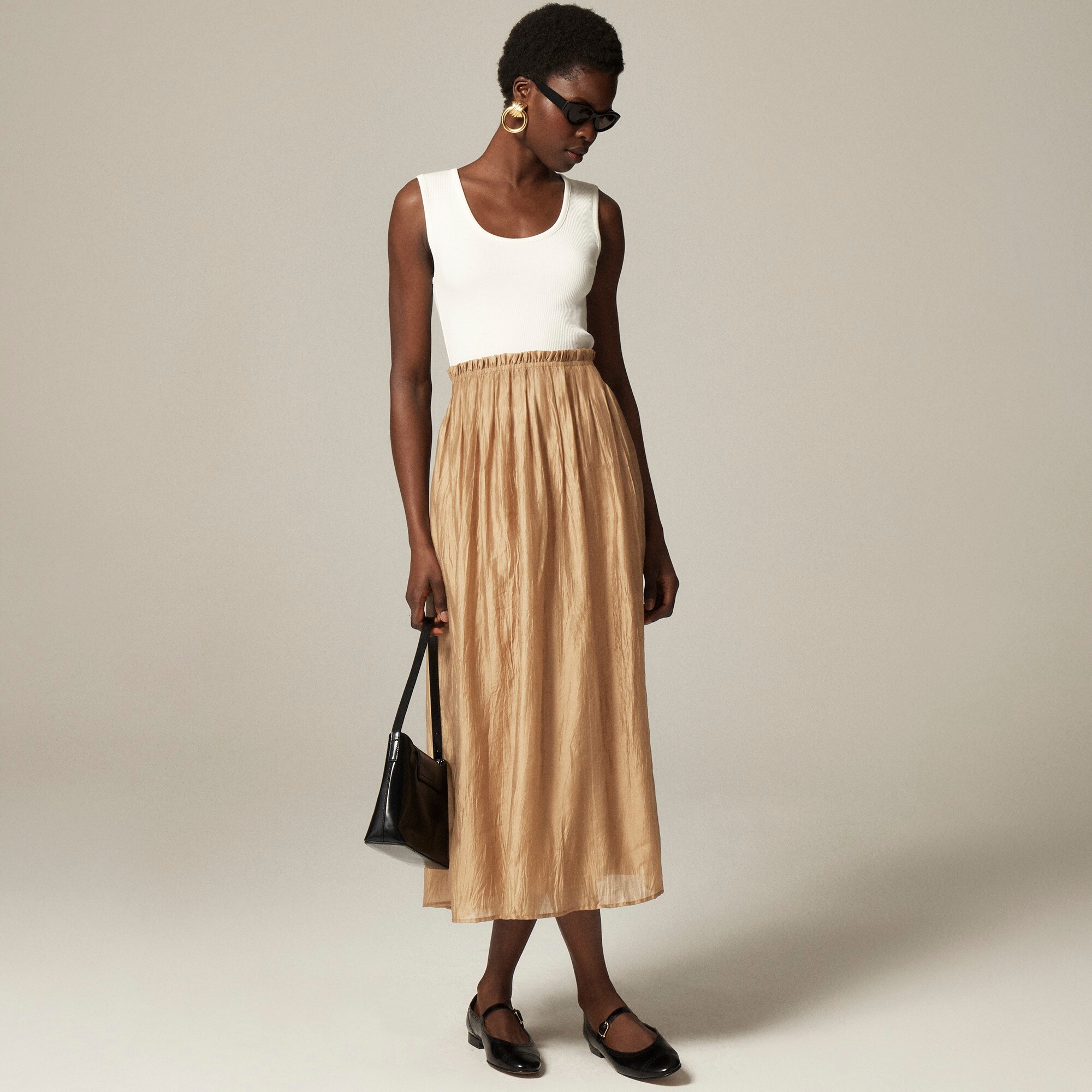 Gathered-waist mixy dress