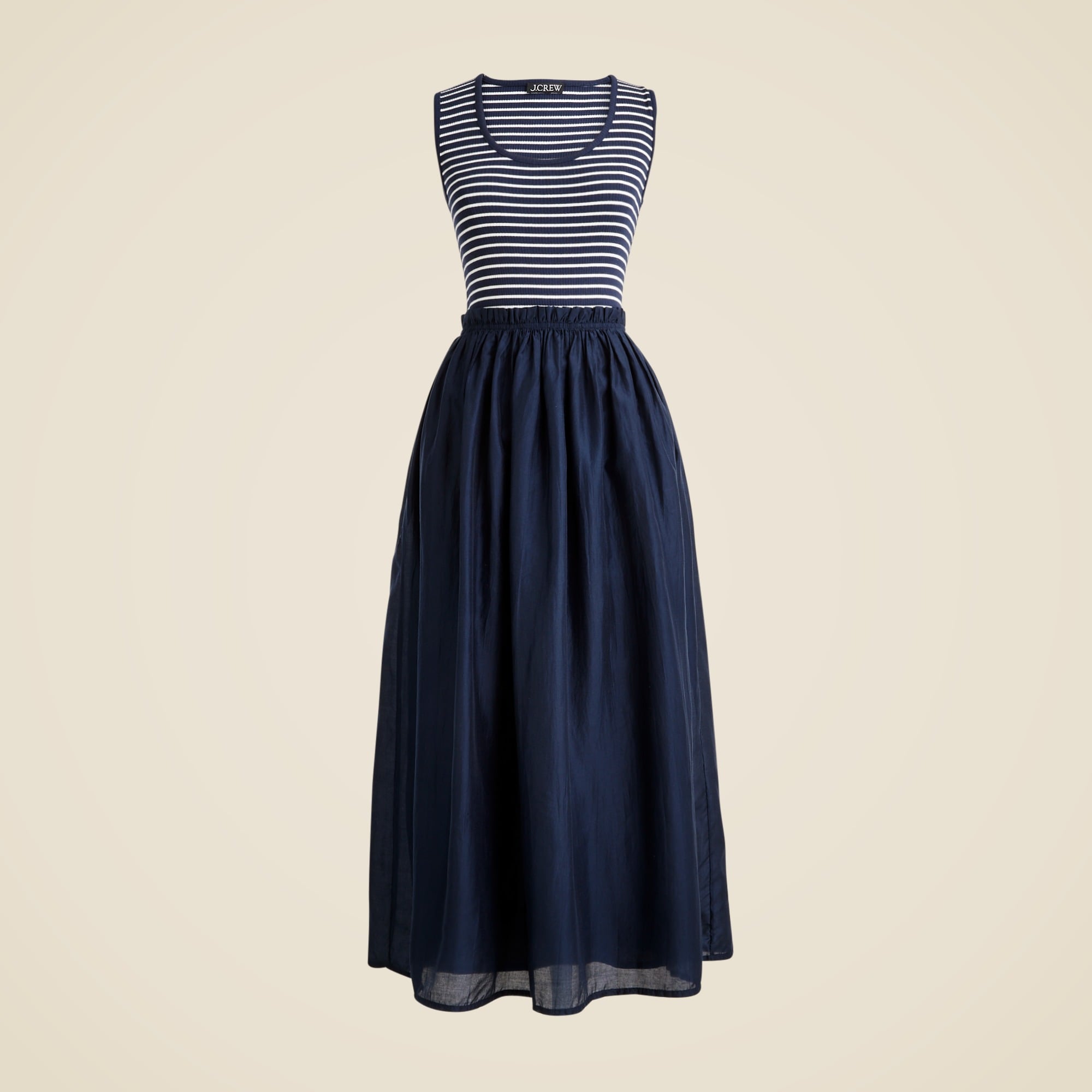 womens Gathered-waist mixy dress in stripe