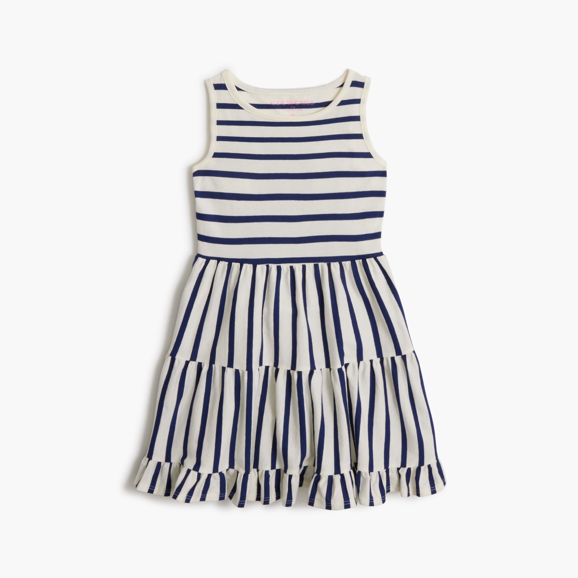  Girls' striped knit tank dress