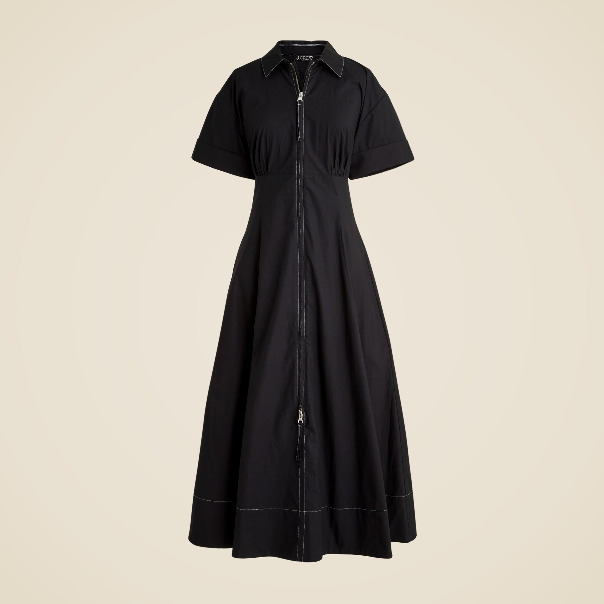 Zip-up Shirt-dress In Cotton Poplin For Women | J.Crew