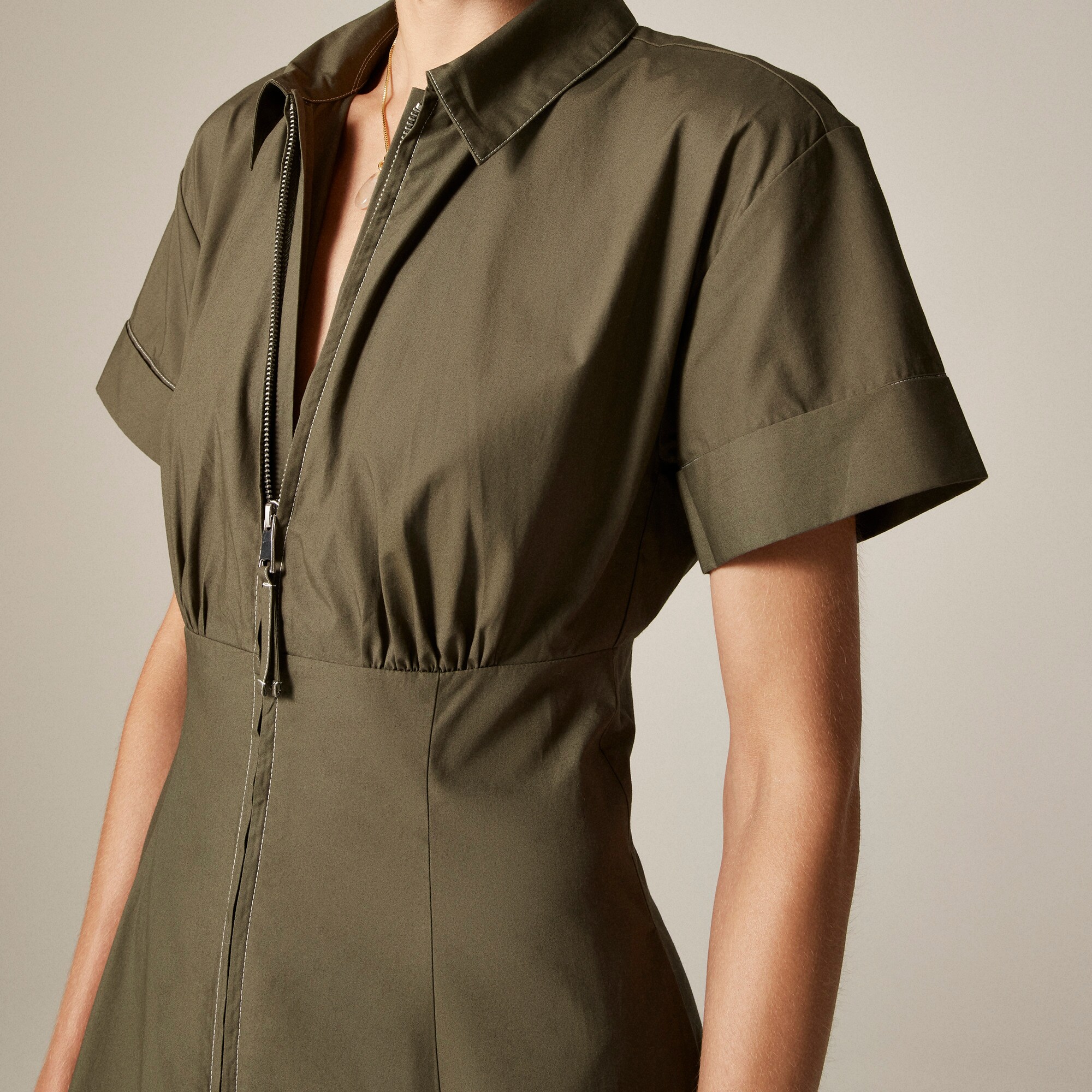 Zip-up Shirt-dress In Cotton Poplin For Women | J.Crew