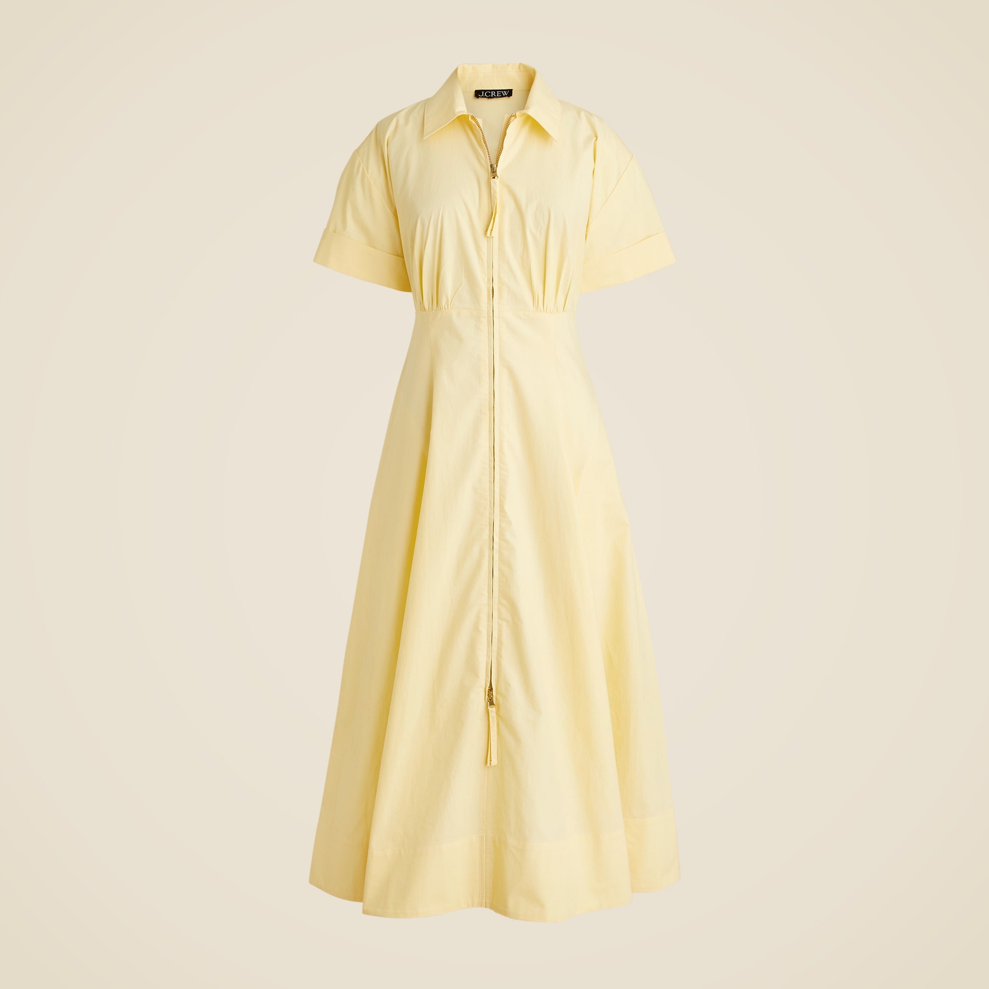 womens Zip-up shirtdress in cotton poplin