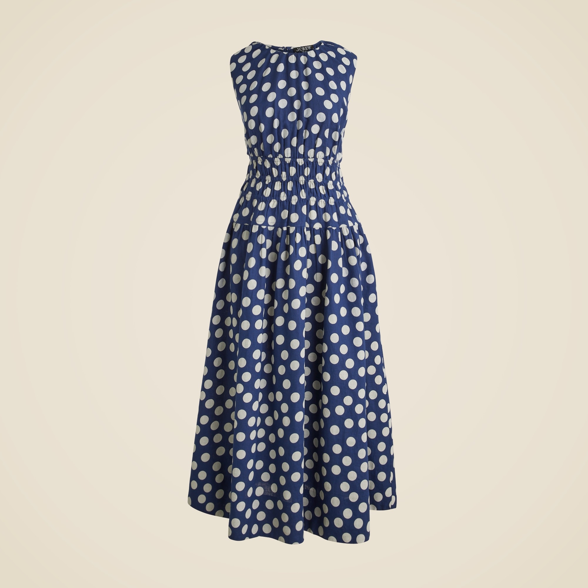 Hyacinth dress in polka-dot linen