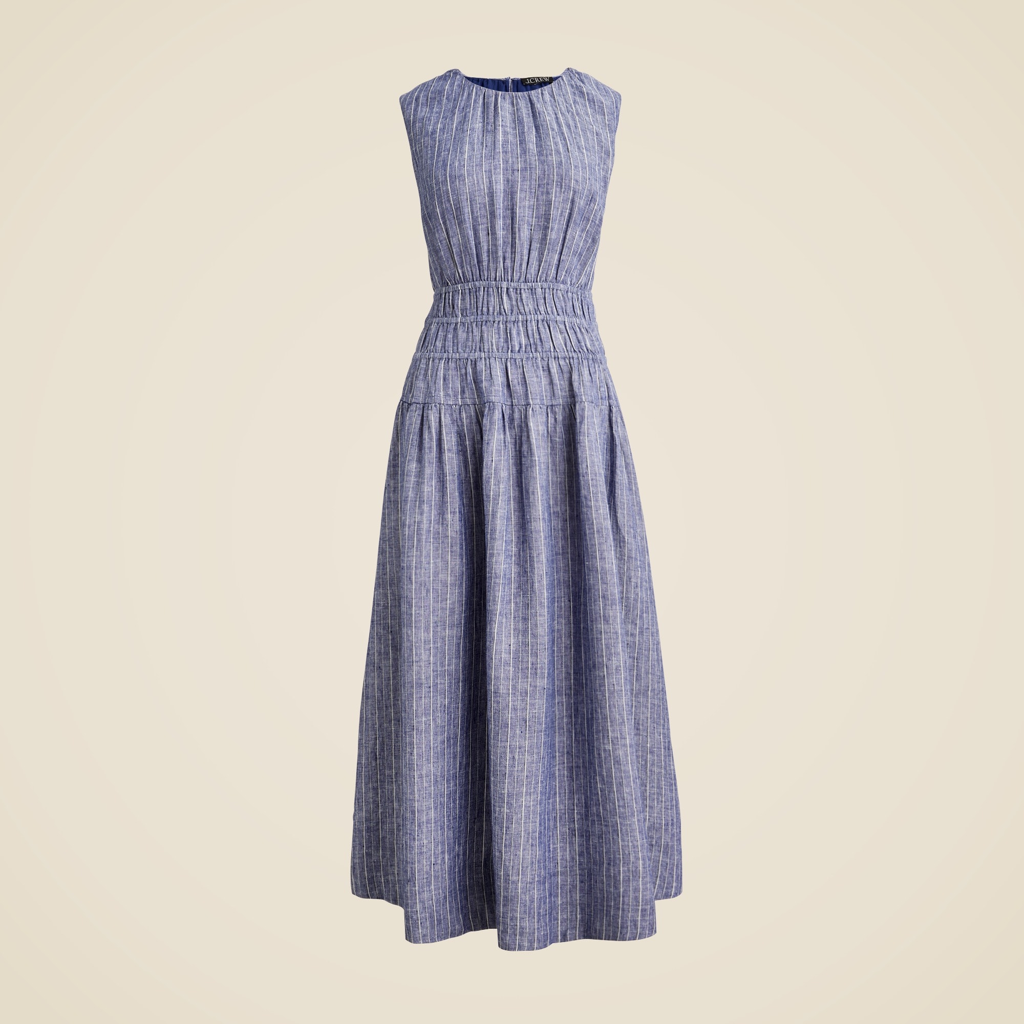 womens Hyacinth dress in striped linen