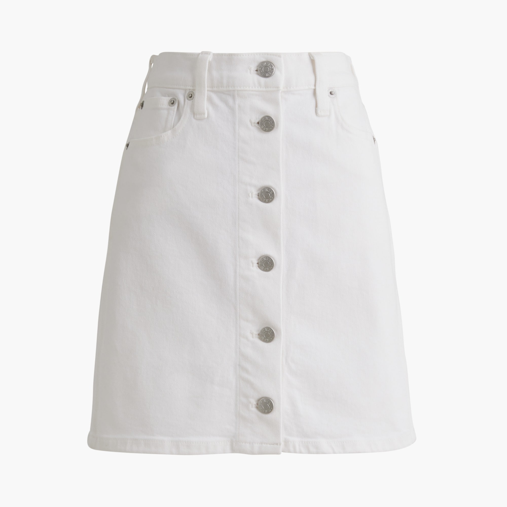 Denim button-front mini skirt