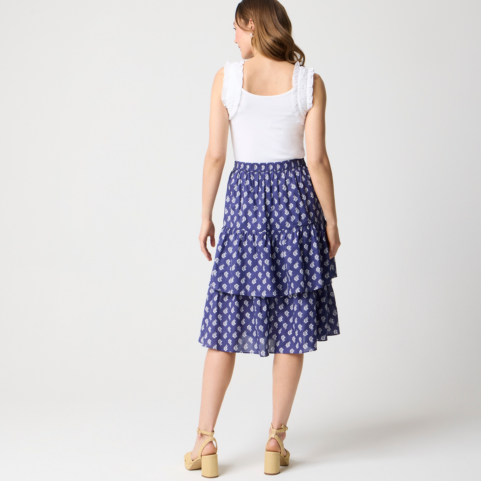Tiered midi skirt